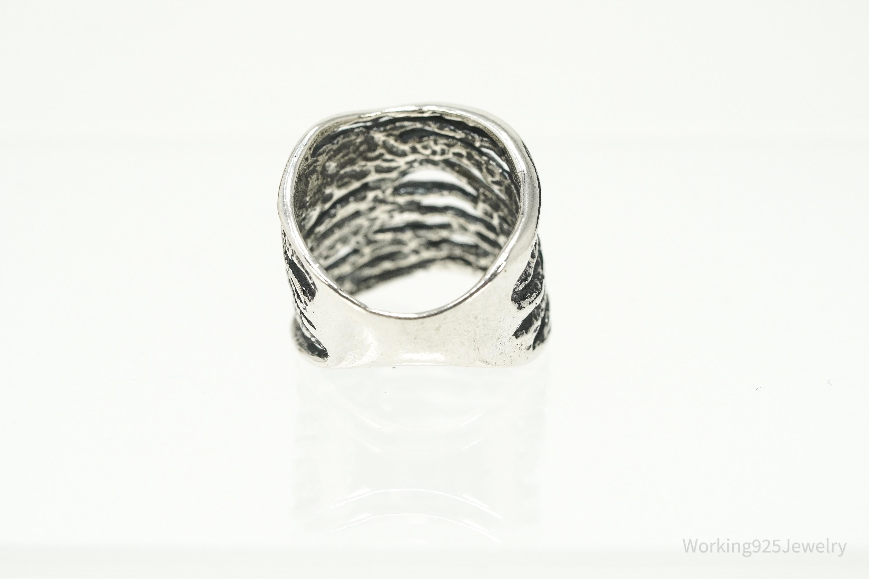 Vintage Shablool Didae Textured Sterling Silver Band Ring Size 6