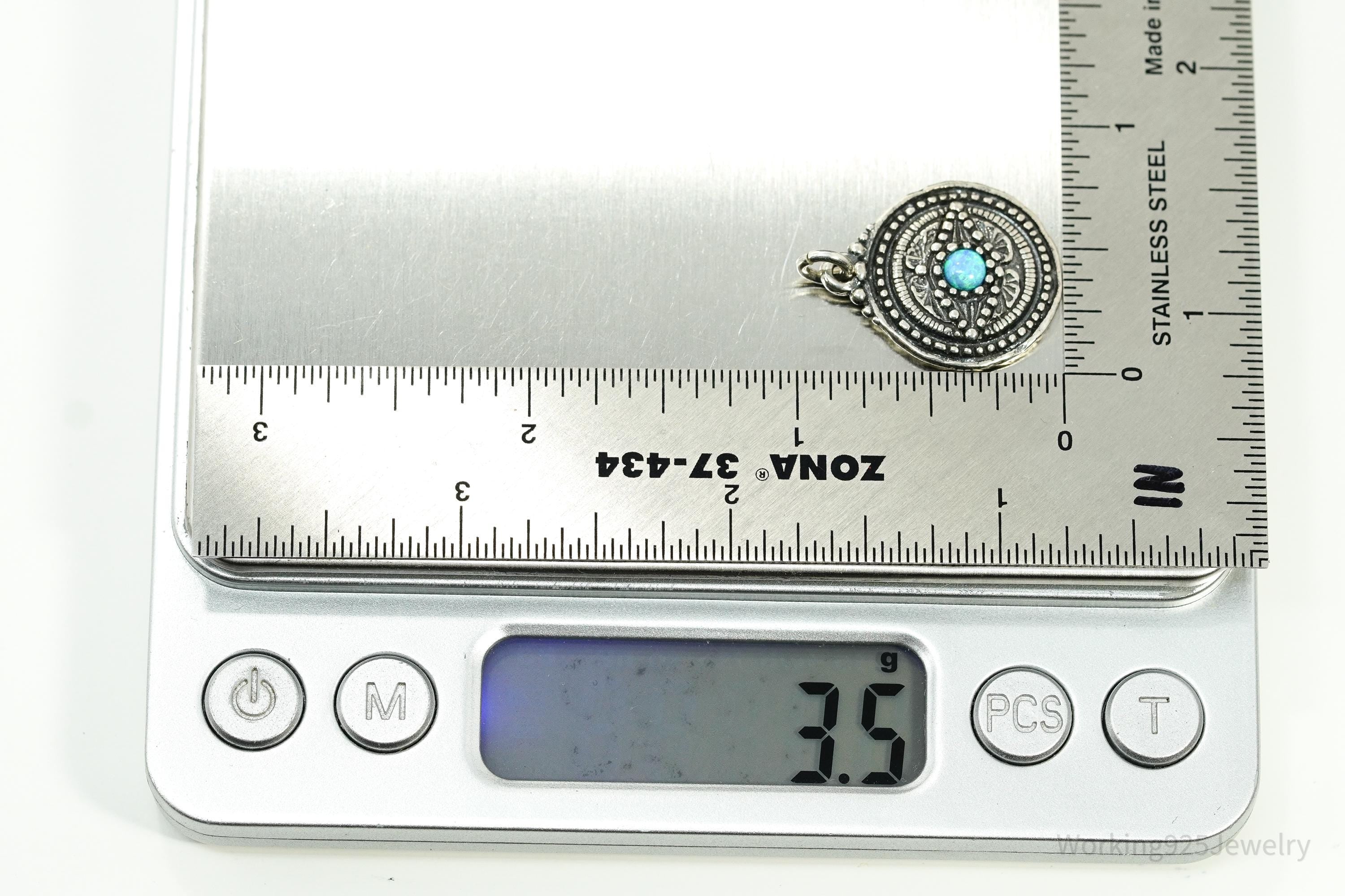 Vintage Israel Shablool Didae Opal Sterling Silver Pendant