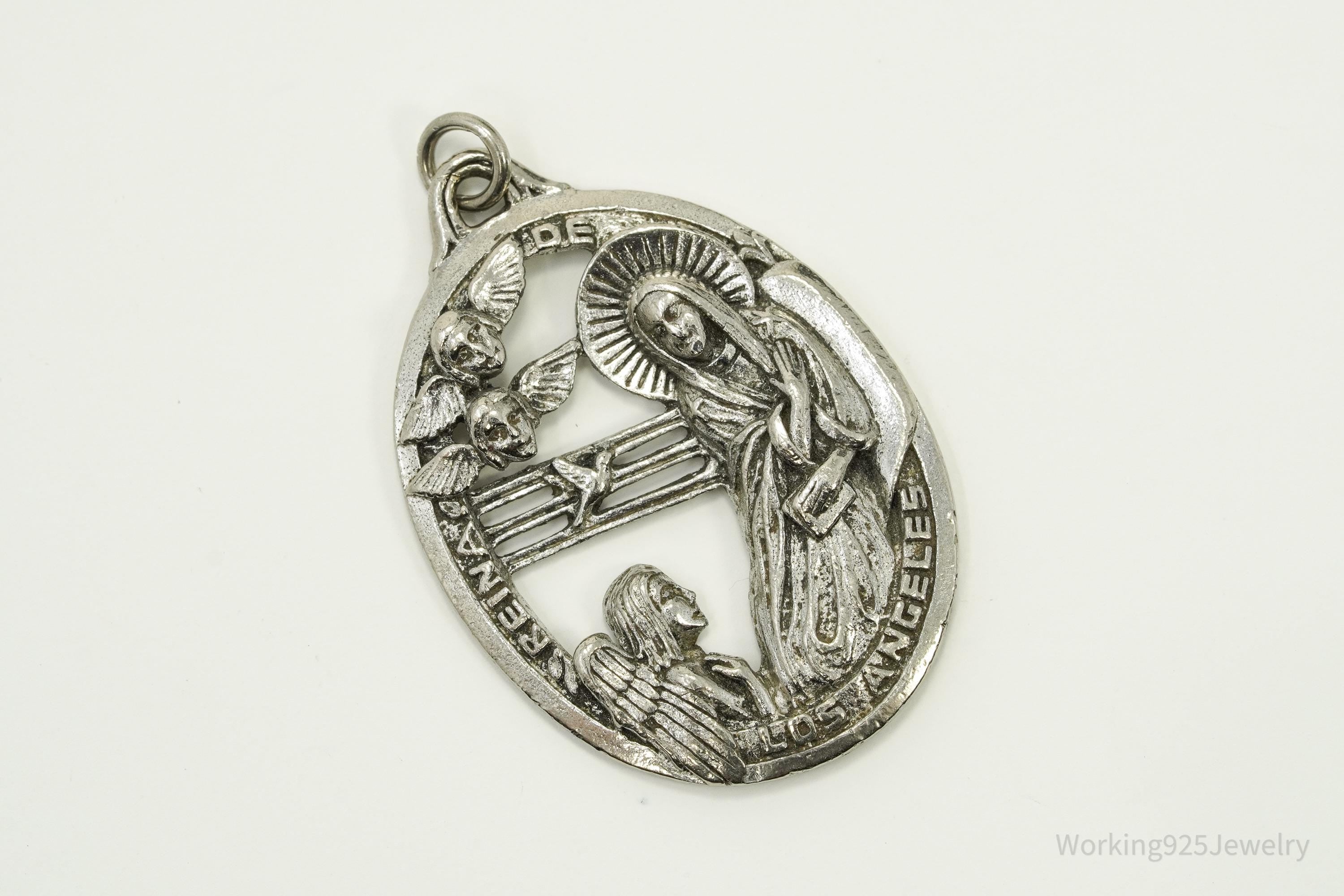 Large Antique Weston Mary Sterling Silver Pendant Charm