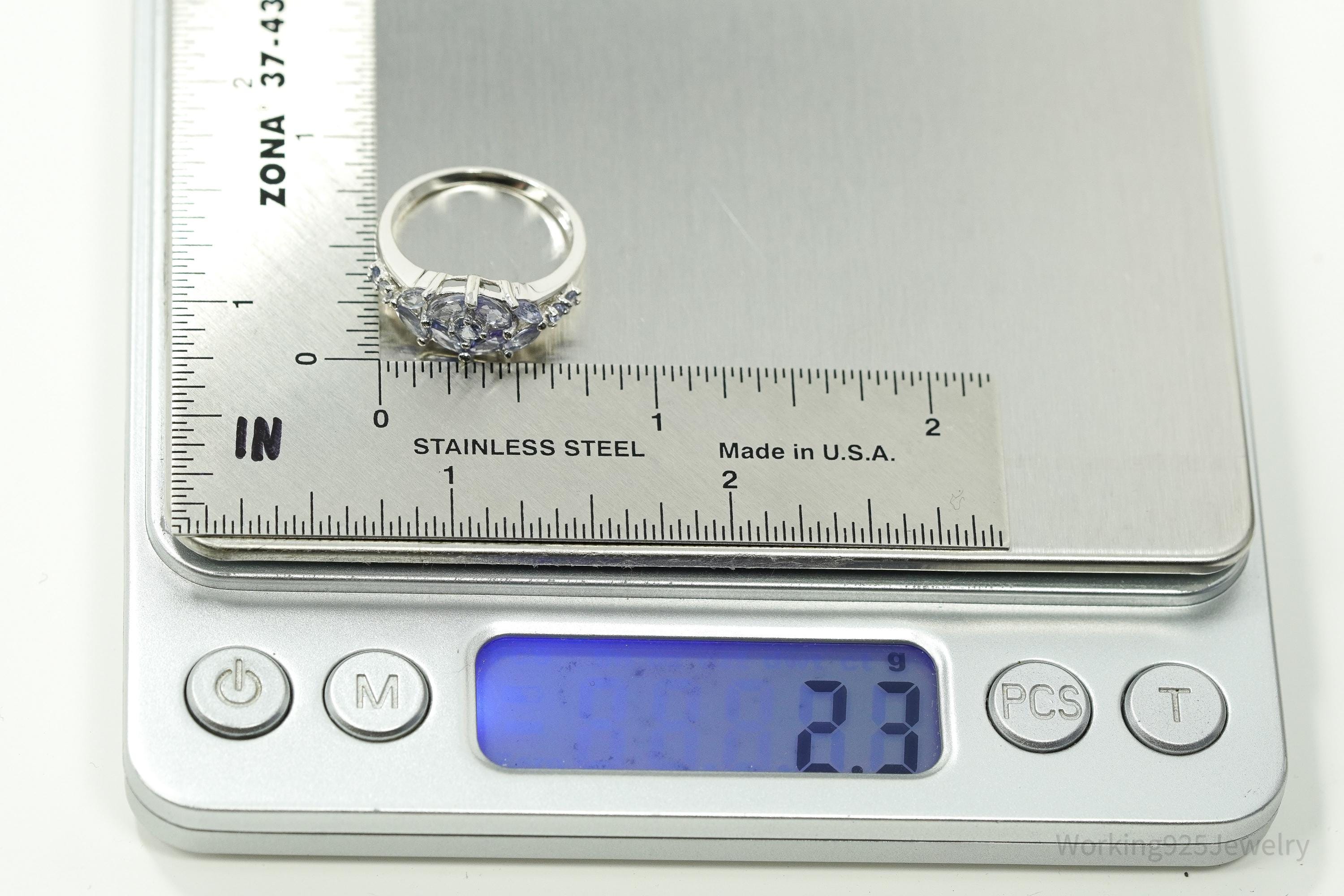 Vintage Designer STAUER Tanzanite Sterling Silver Ring - Size 6.25