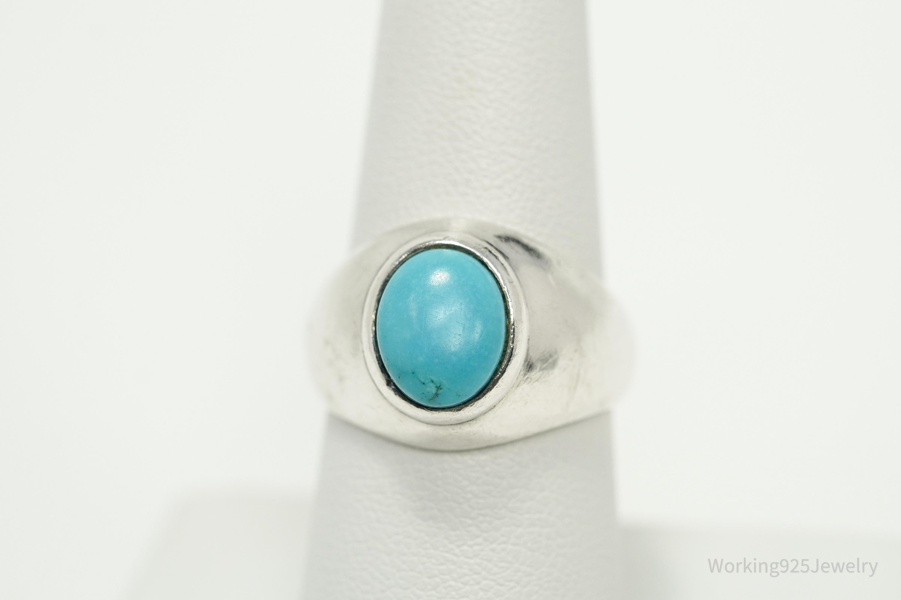 Vintage Turquoise Sterling Silver Ring - Size 7.25