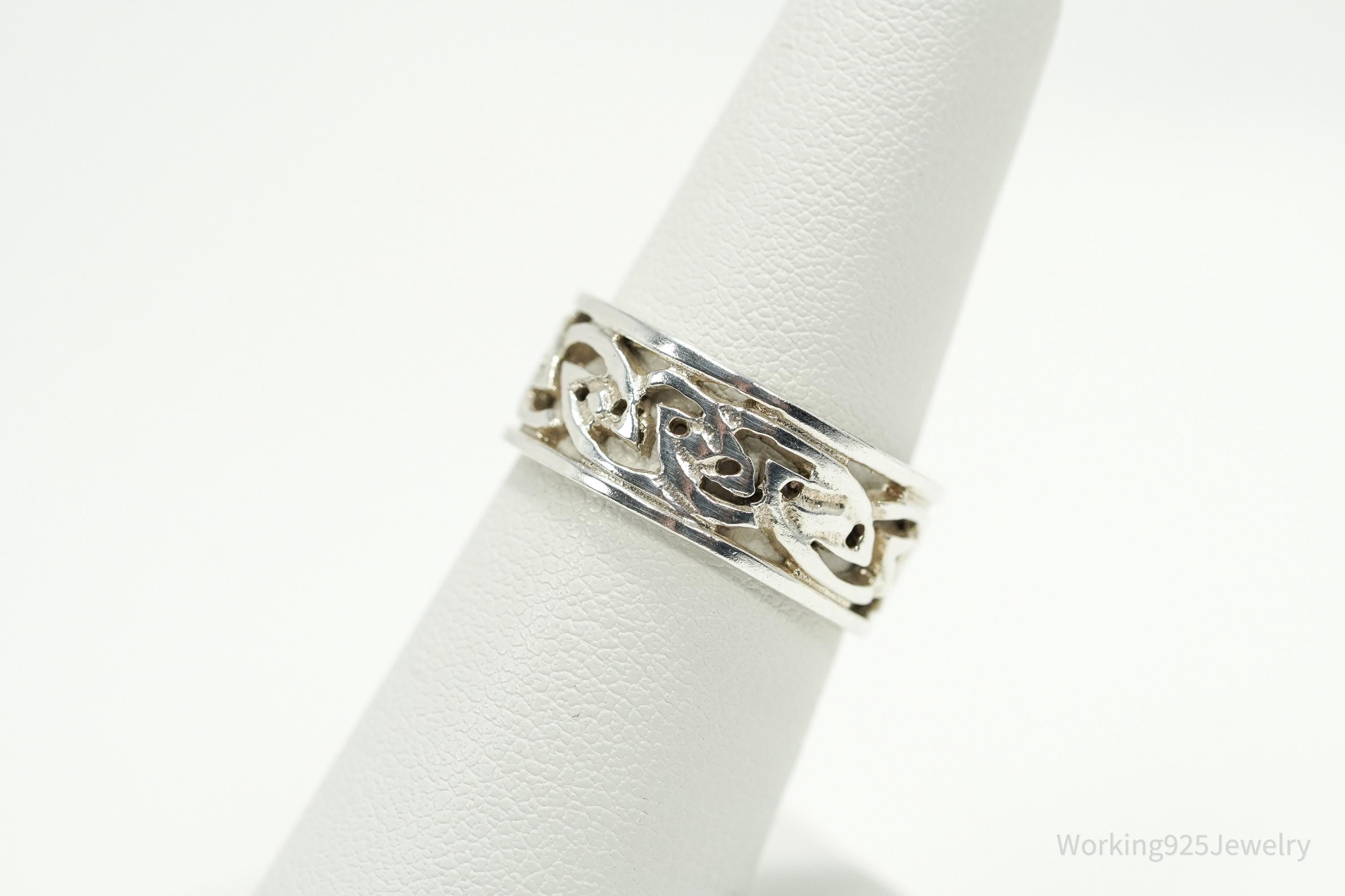 Vintage Celtic Knots Sterling Silver Ring Size 6.75