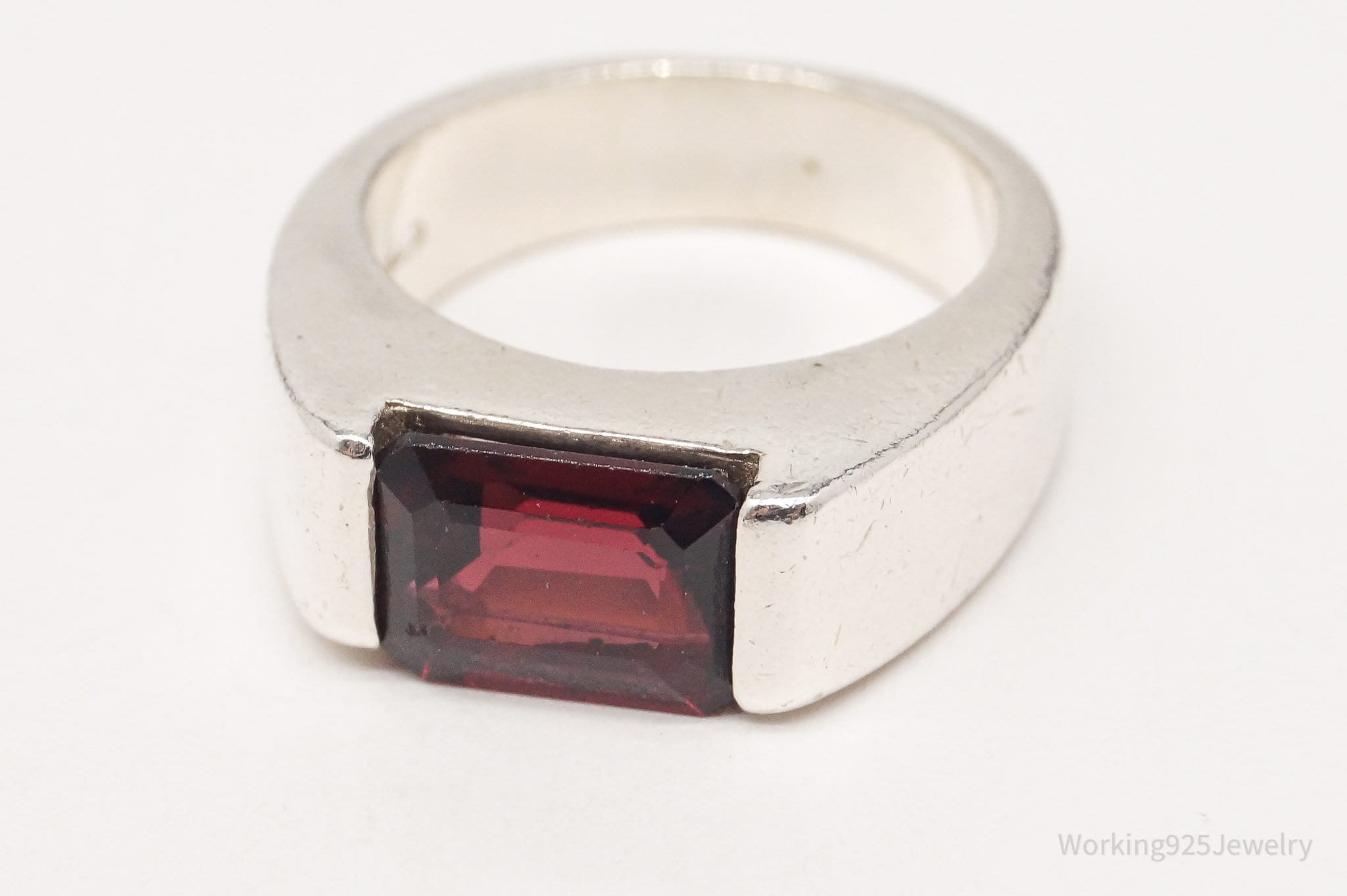 Vintage Designer Boma Garnet Sterling Silver Ring - Size 5