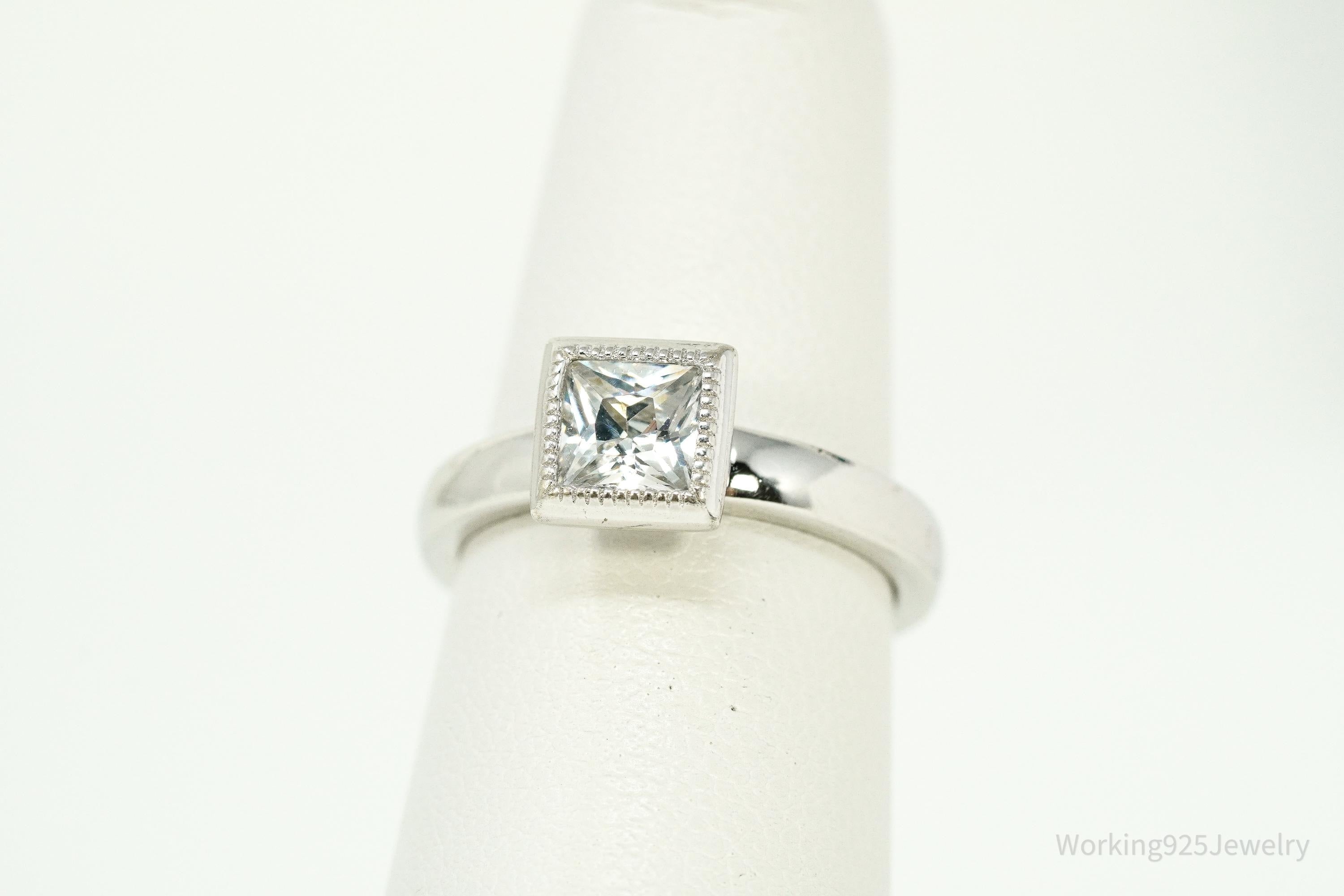 PAJ Cubic Zirconia Sterling Silver Ring - Size 5