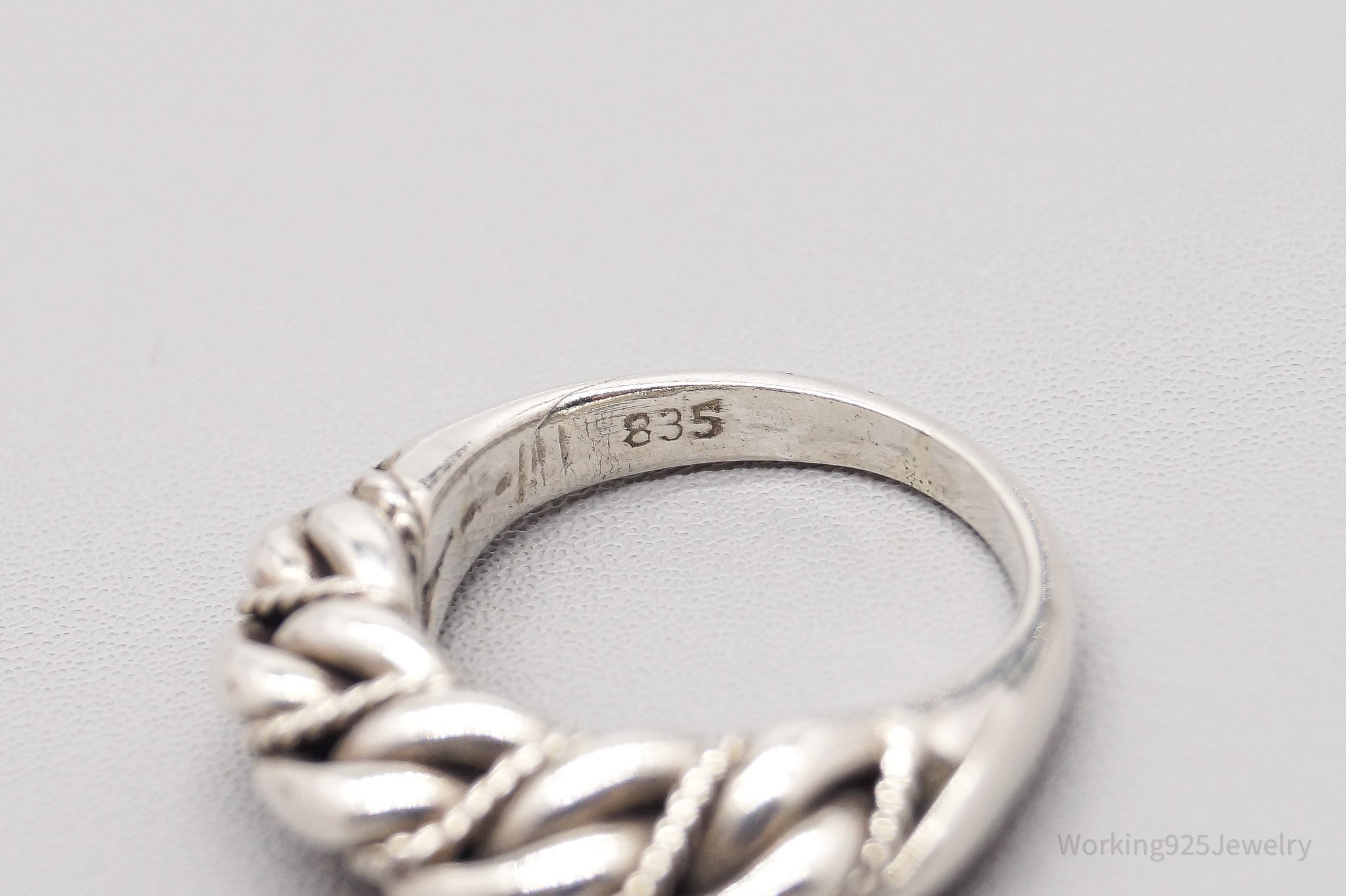 Antique Cable Twist 835 Silver Ring - Size 4.75