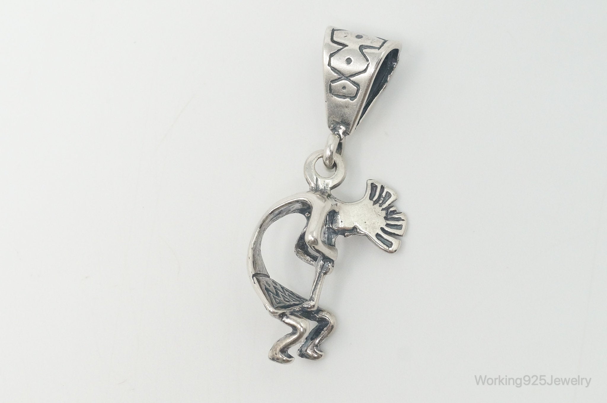 Vintage Native American Dancing Kokopelli Sterling Silver Pendant