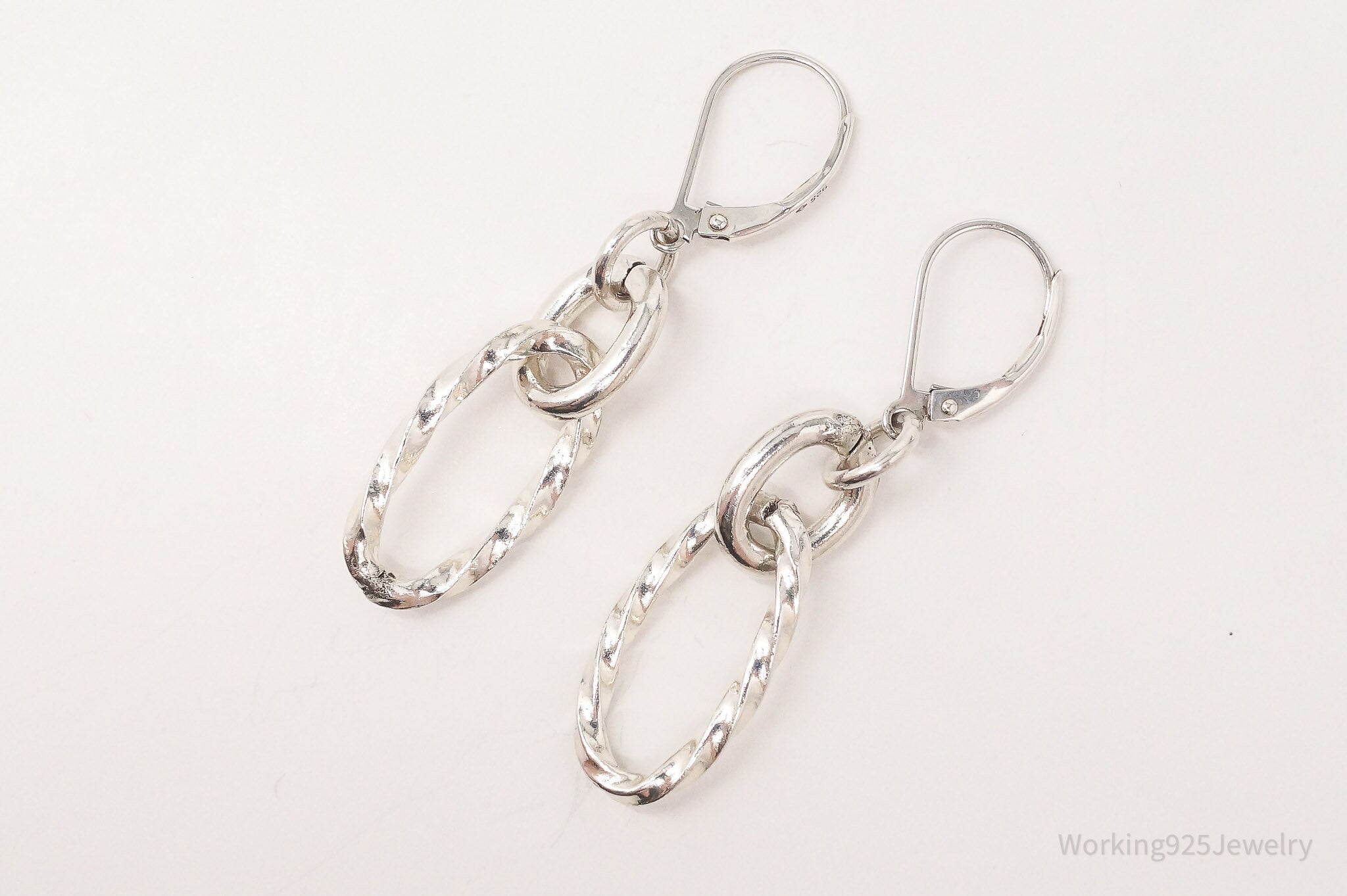 Vintage Chain Link Sterling Silver Earrings