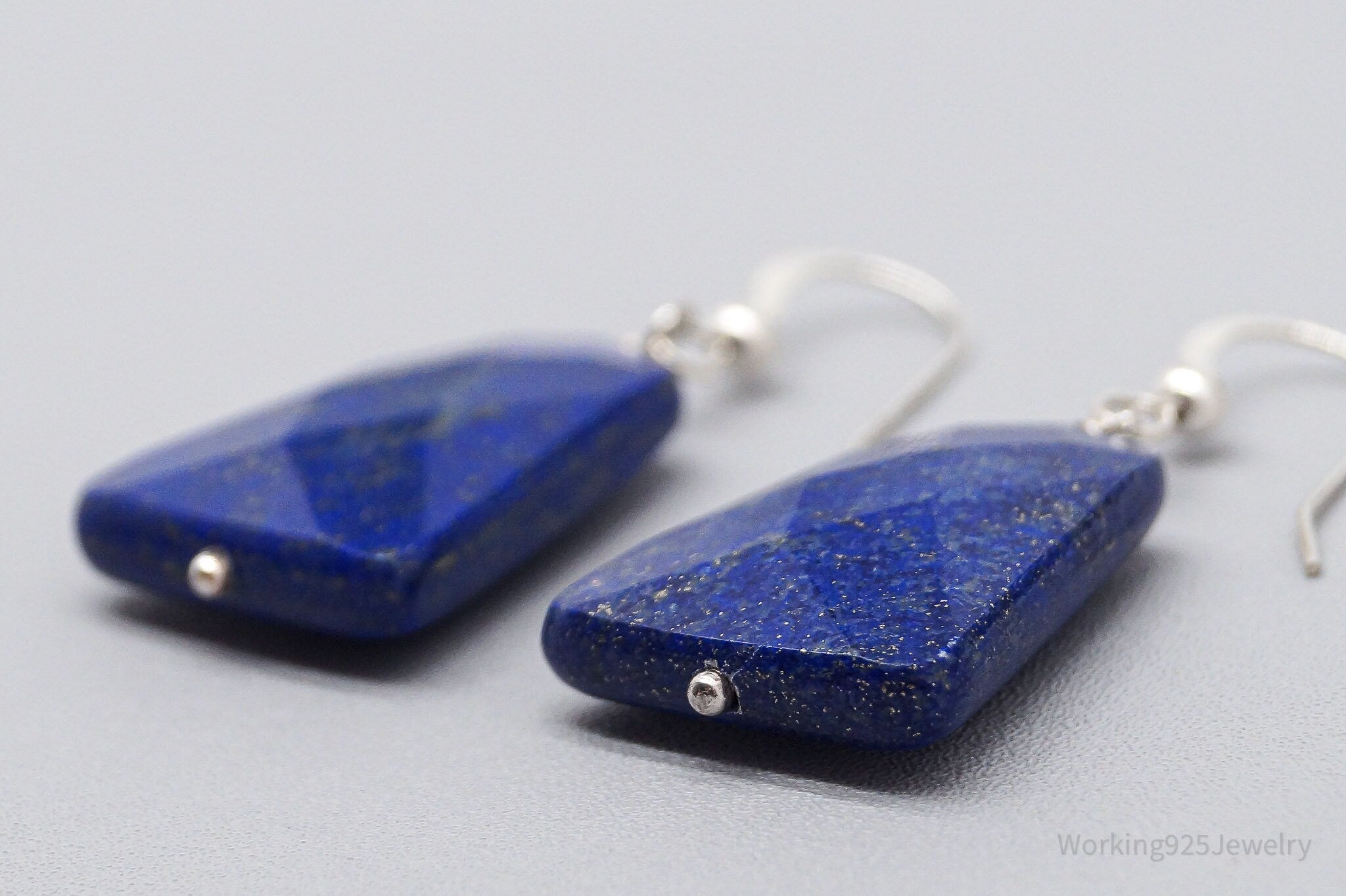 Vintage Desert Rose Trading Co Large Lapis Lazuli Sterling Silver Earrings