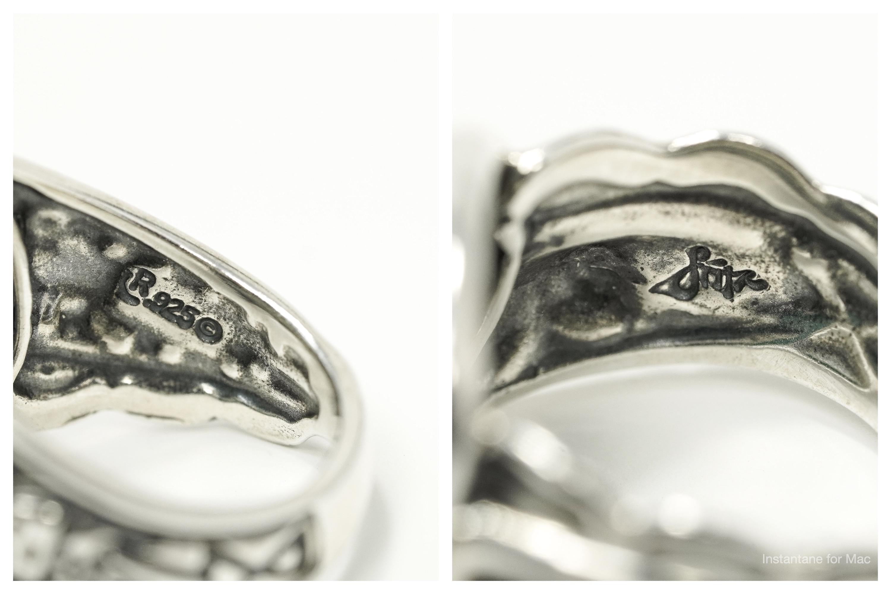 Vintage Carolyn Pollack Relios Fritz Malachite Sterling Silver Ring - Size 6.25