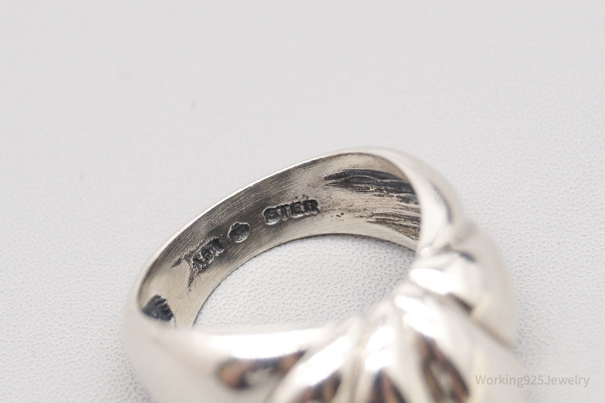 Vintage Designer KABANA Modernist Sterling Silver Ring - Size 5