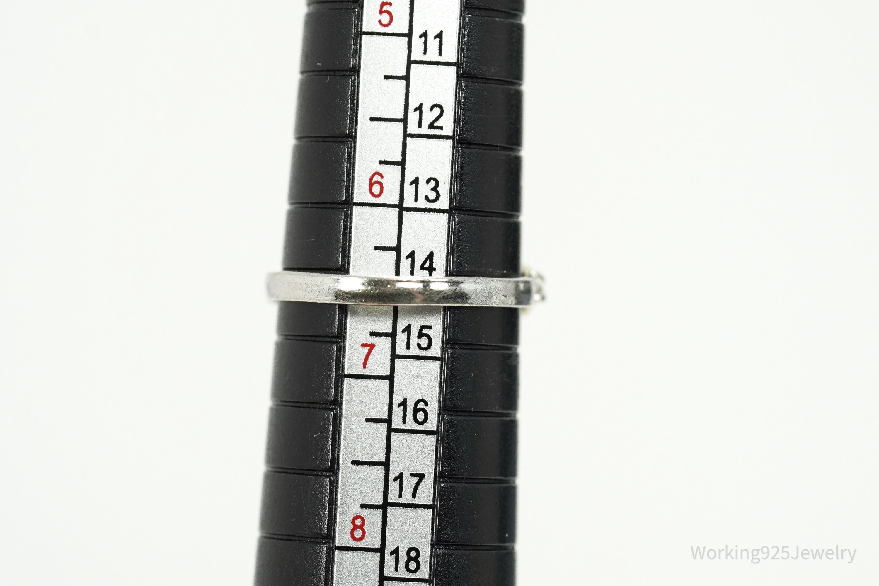 Antique Clark & Coombs 10K Agate Sterling Silver Ring - Size 6.5