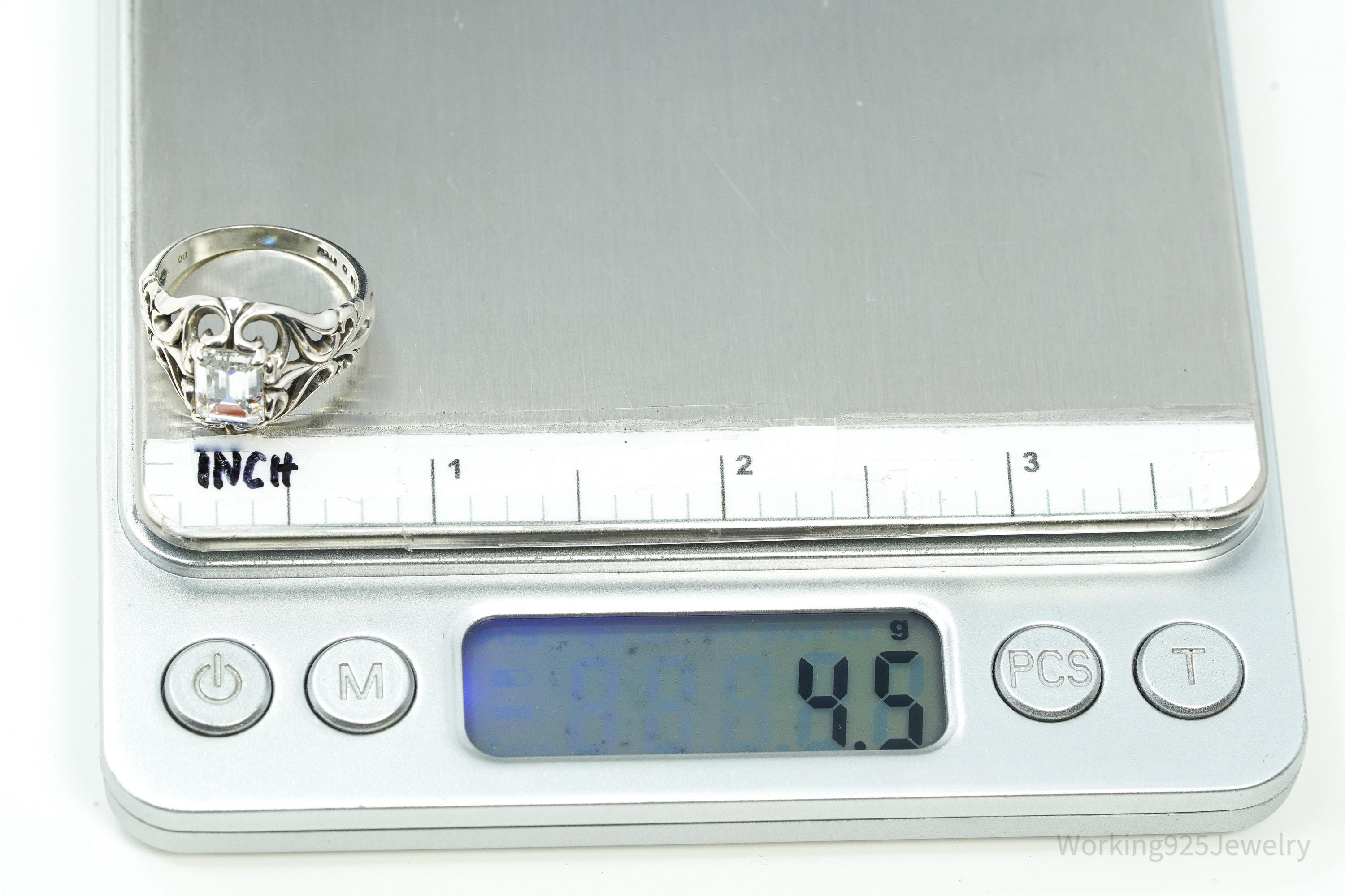 Vintage KABANA Diamonique Cubic Zirconia Sterling Silver Ring - Size 7