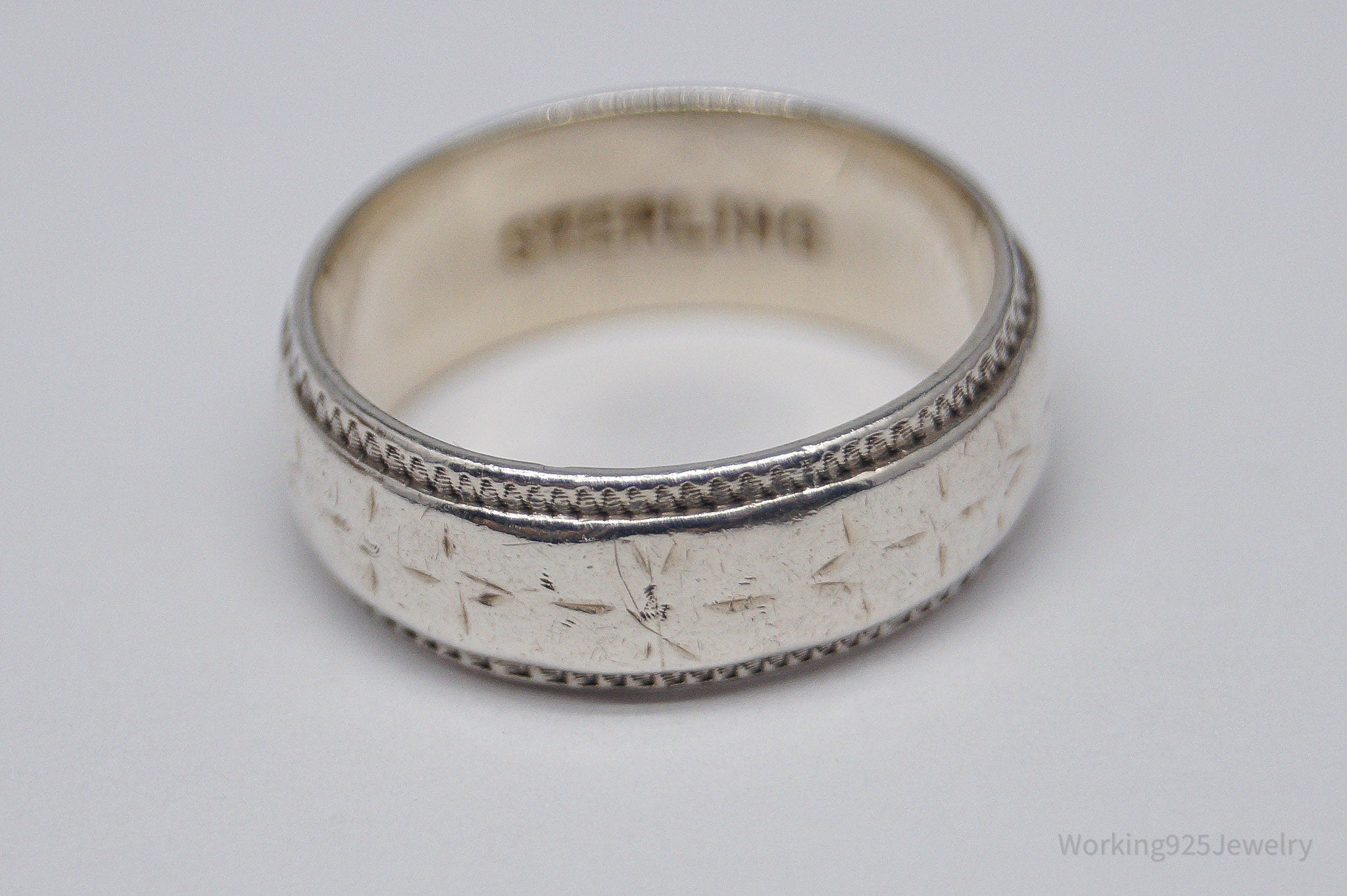 Antique Sterling Silver Band Ring - Size 5.5