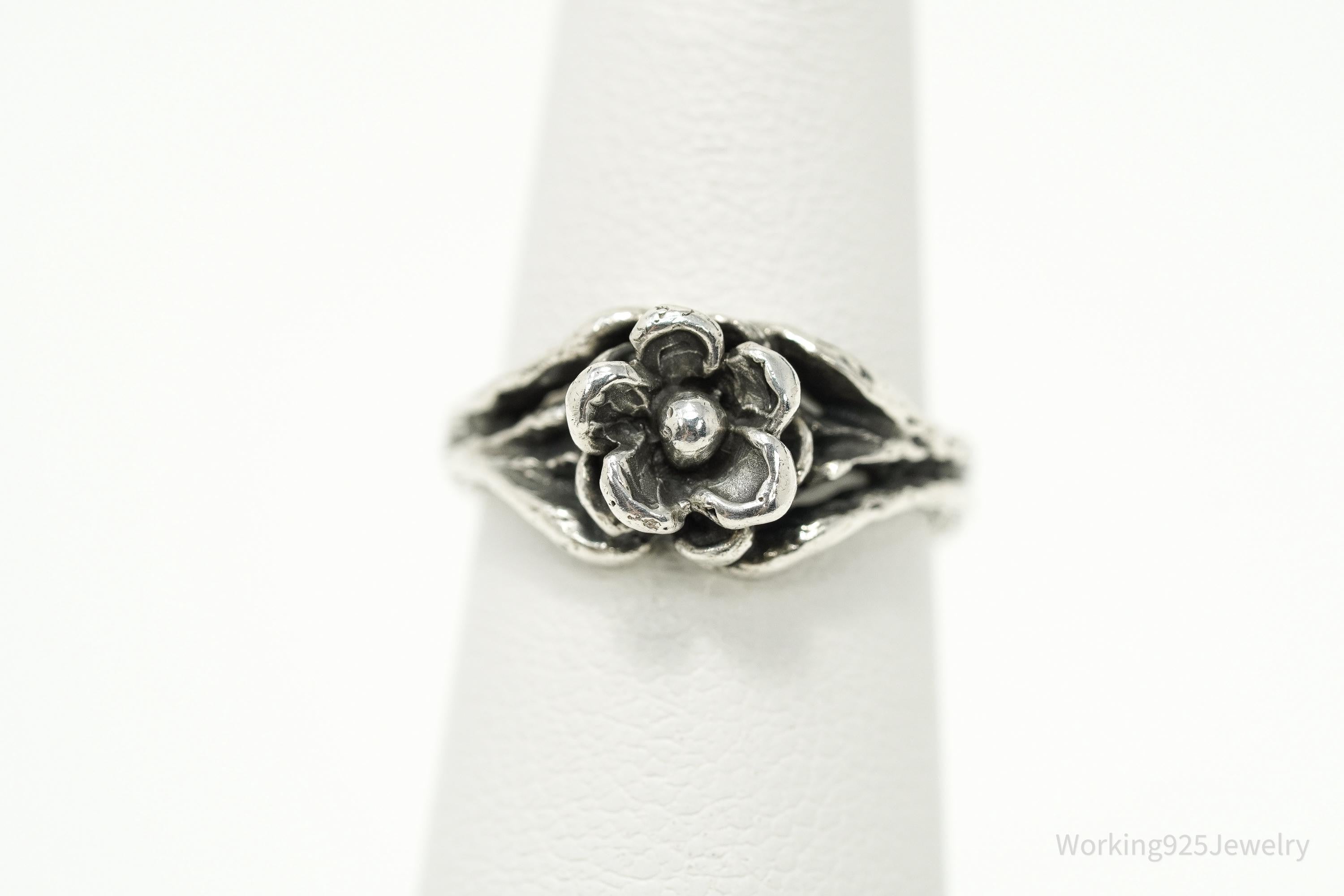 RARE Vintage JAMES AVERY Retired Flower Sterling Silver Ring Size 4.25