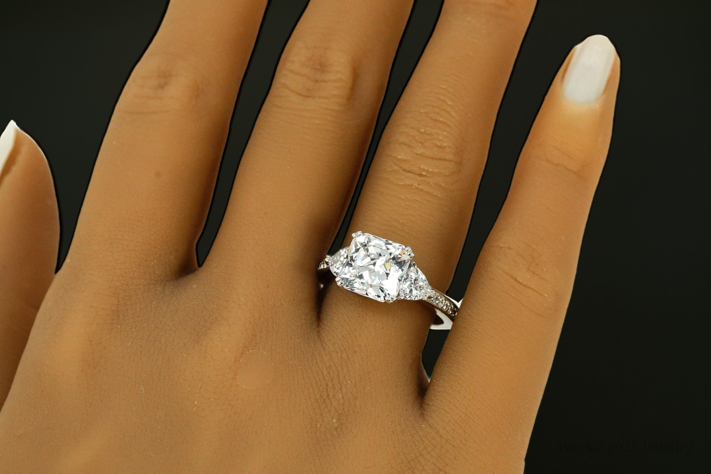 Vintage Cubic Zirconia Sterling Silver Ring Size 8