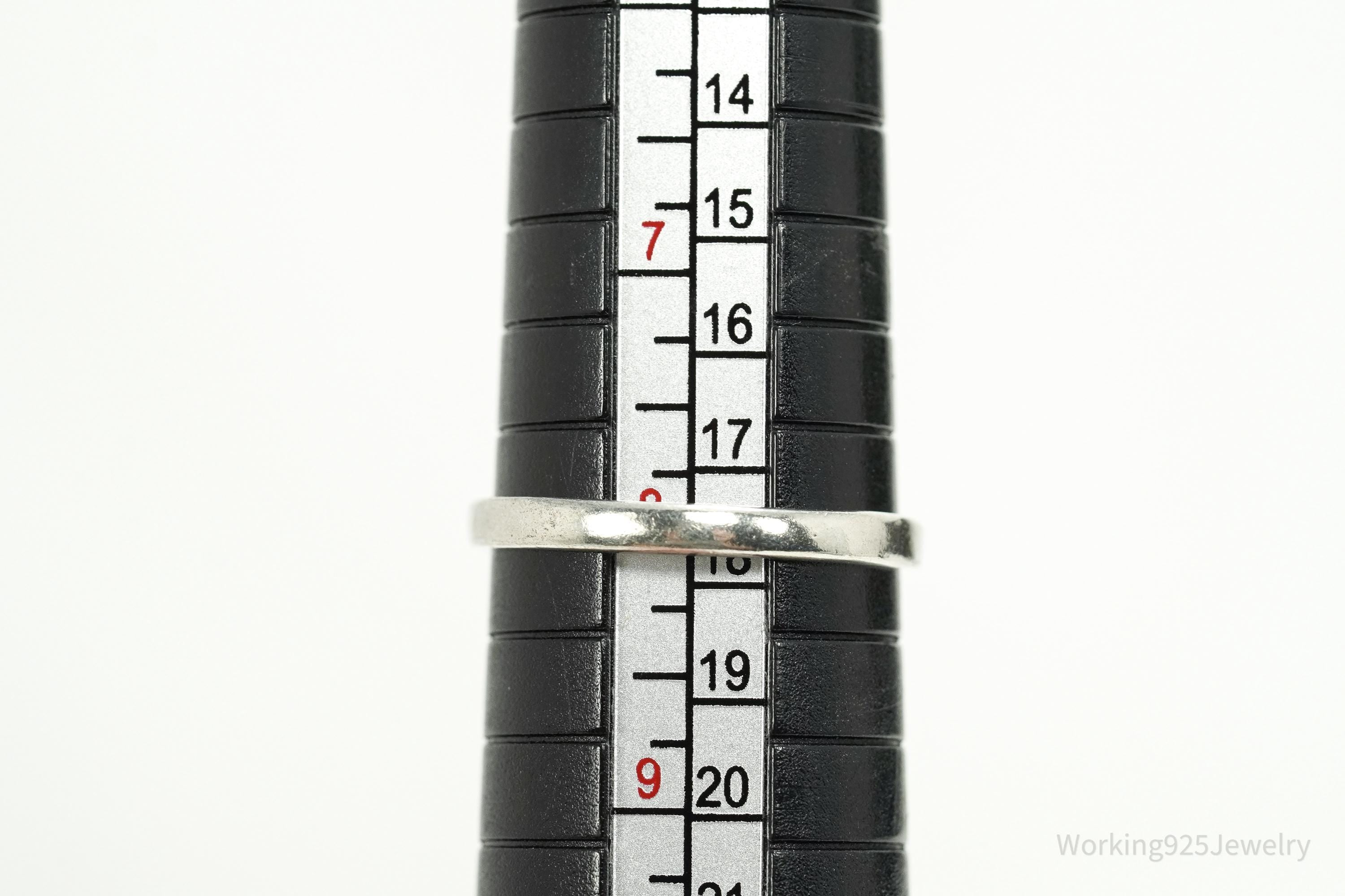 Vintage Blue Topaz Sterling Silver Ring - Size 8