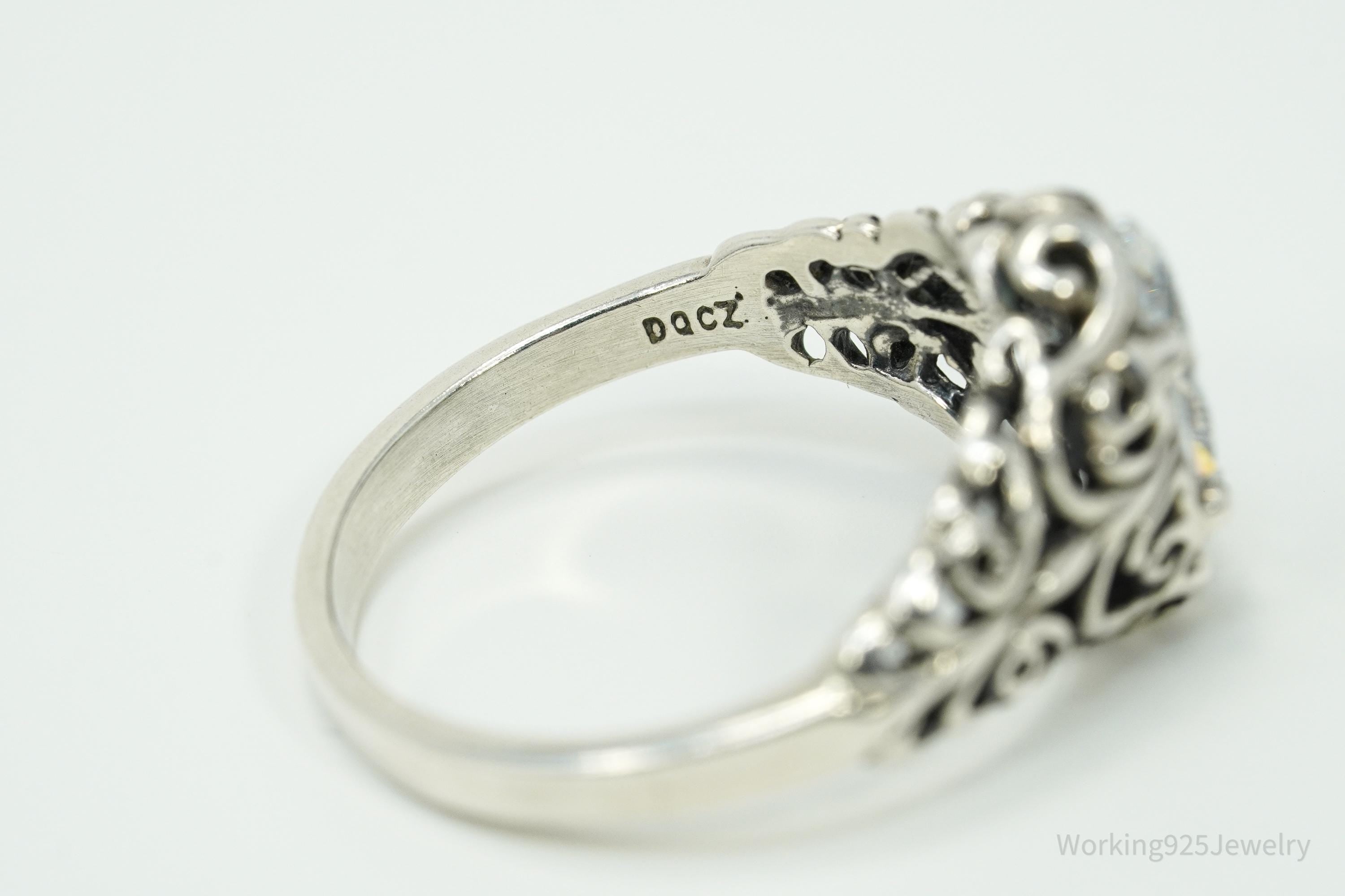 Vintage KABANA Diamonique Cubic Zirconia Sterling Silver Ring - Size 10.25