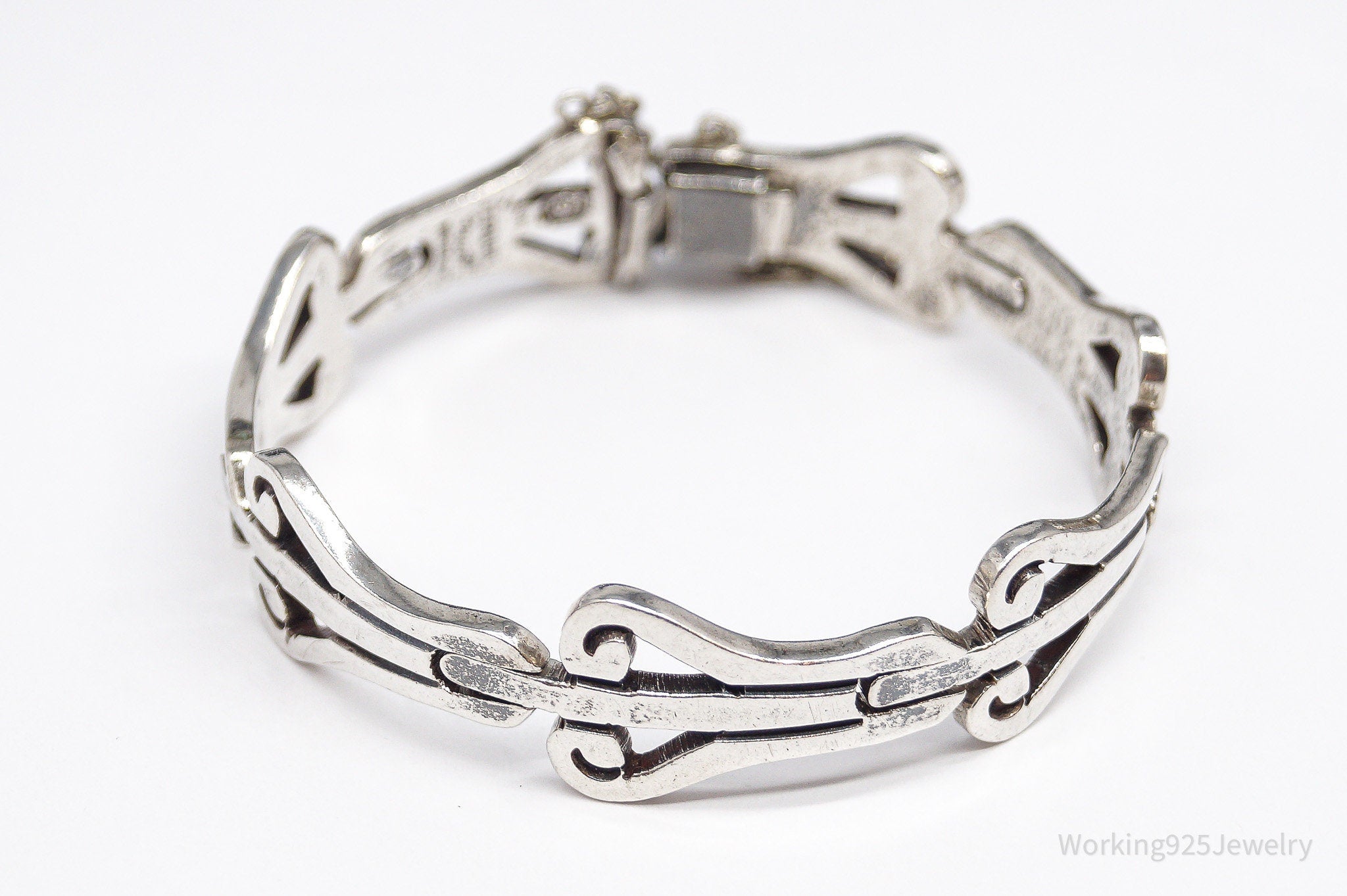 Vintage Mexico Modernist Jacobo Sterling Silver Bracelet - 7"