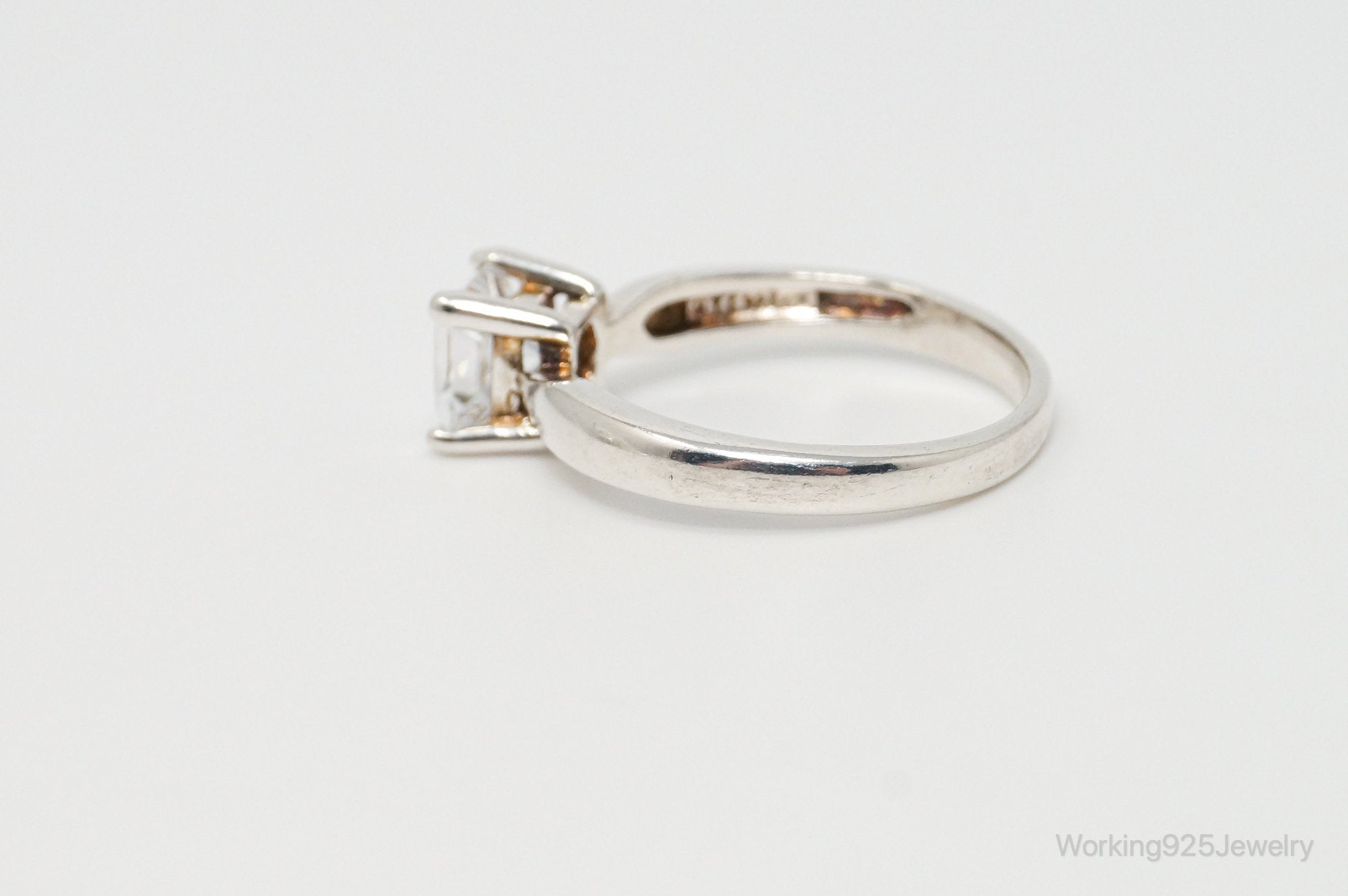 Vintage Designer UTC Cubic Zirconia Sterling Silver Ring - Sz 6.75