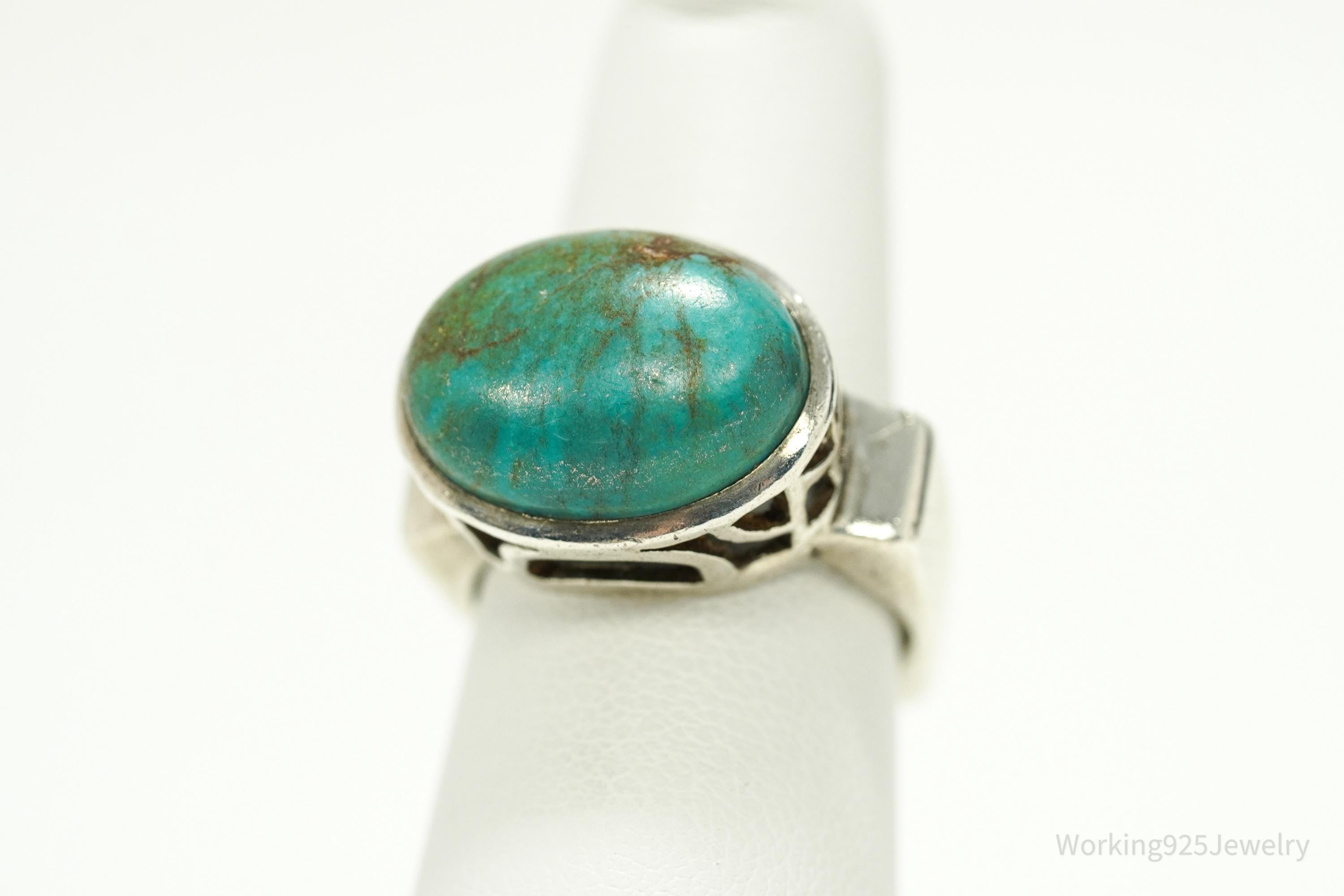 Vintage Designer Silpada Retired Turquoise Sterling Silver Ring - Size 6.25