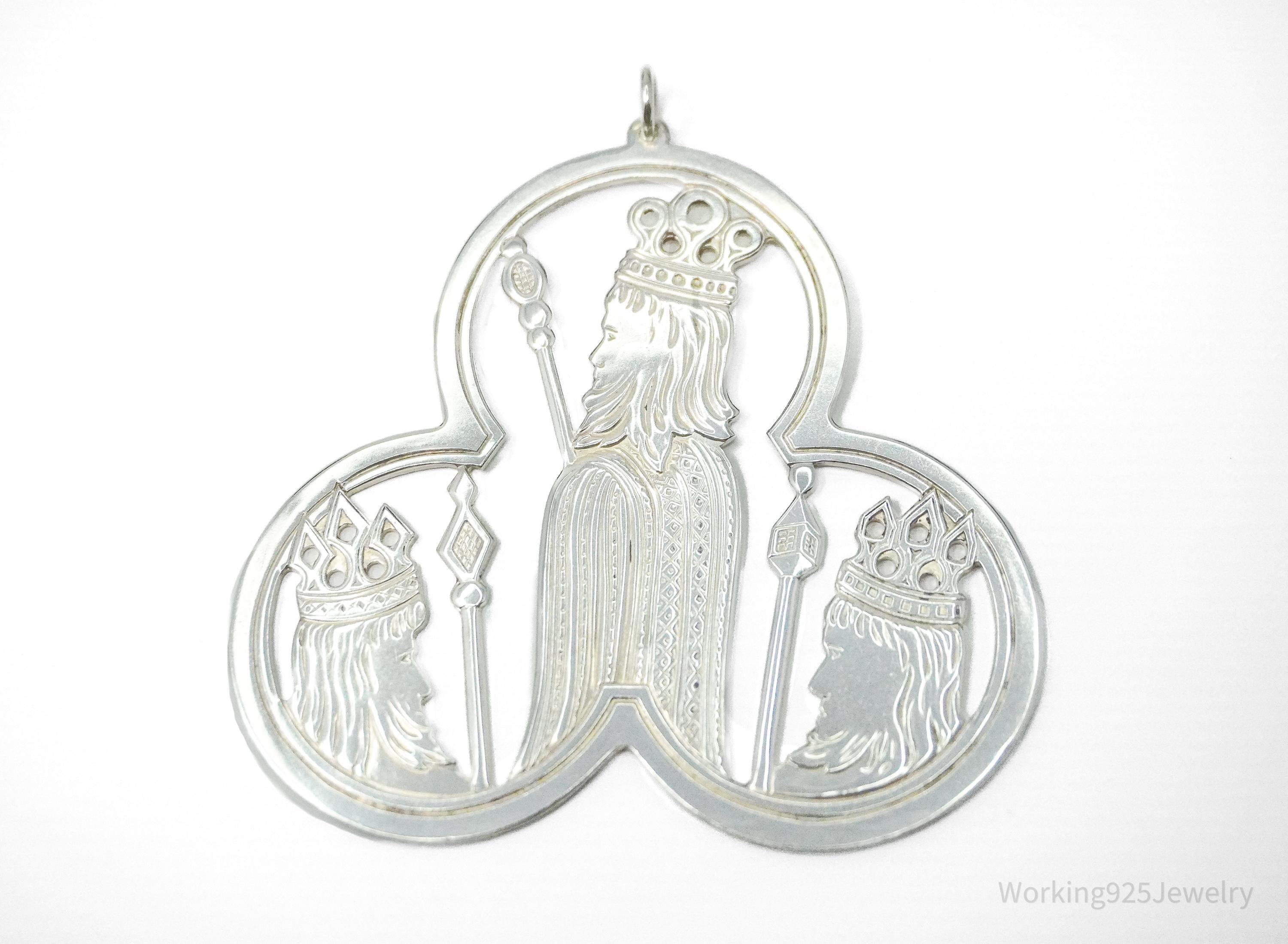 Vintage LUNT 1973 Christmas Sterling Silver Tree Ornament Pendant