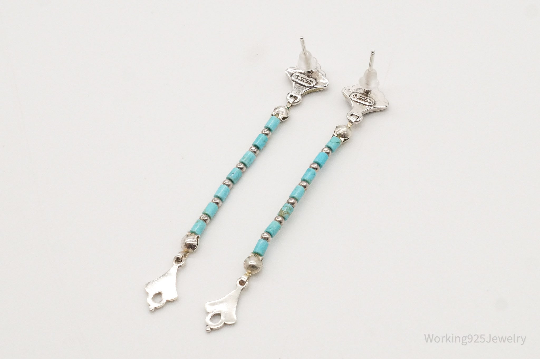 Western Designer Carolyn Pollack Relios Turquoise Sterling Silver Earrings