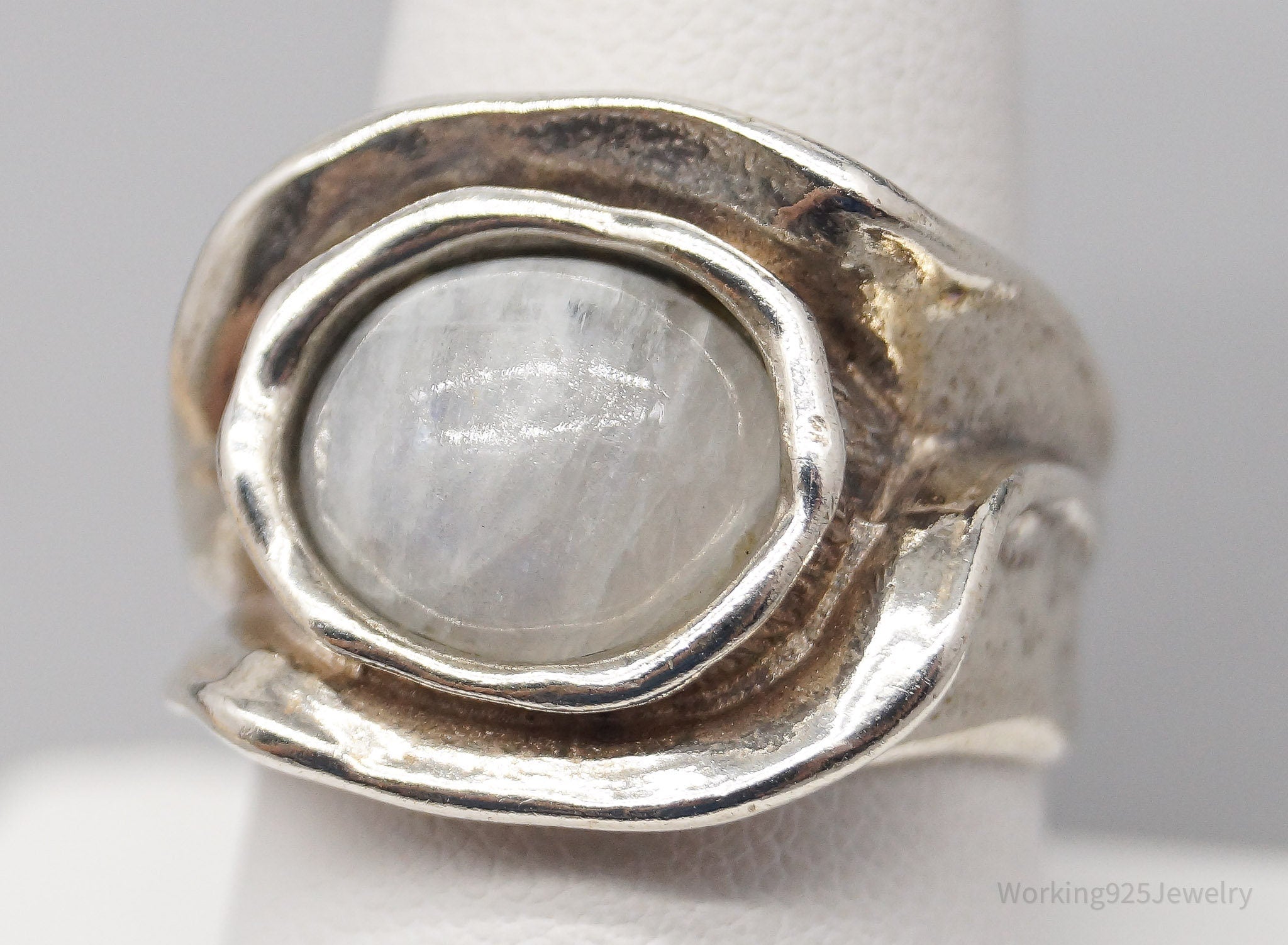 Vintage Shablool Didae Israel Moonstone Sterling Silver Ring - Size 9