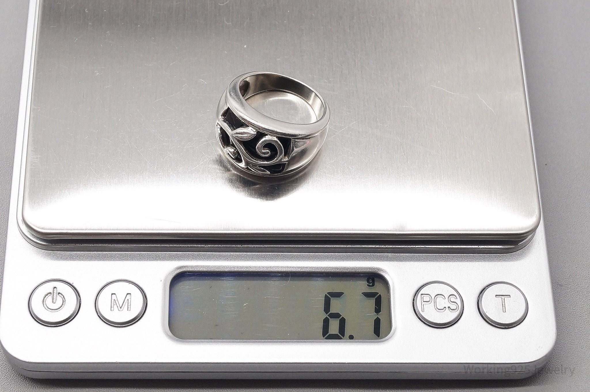 Vintage Black Onyx Sterling Silver Ring - Size 6.25