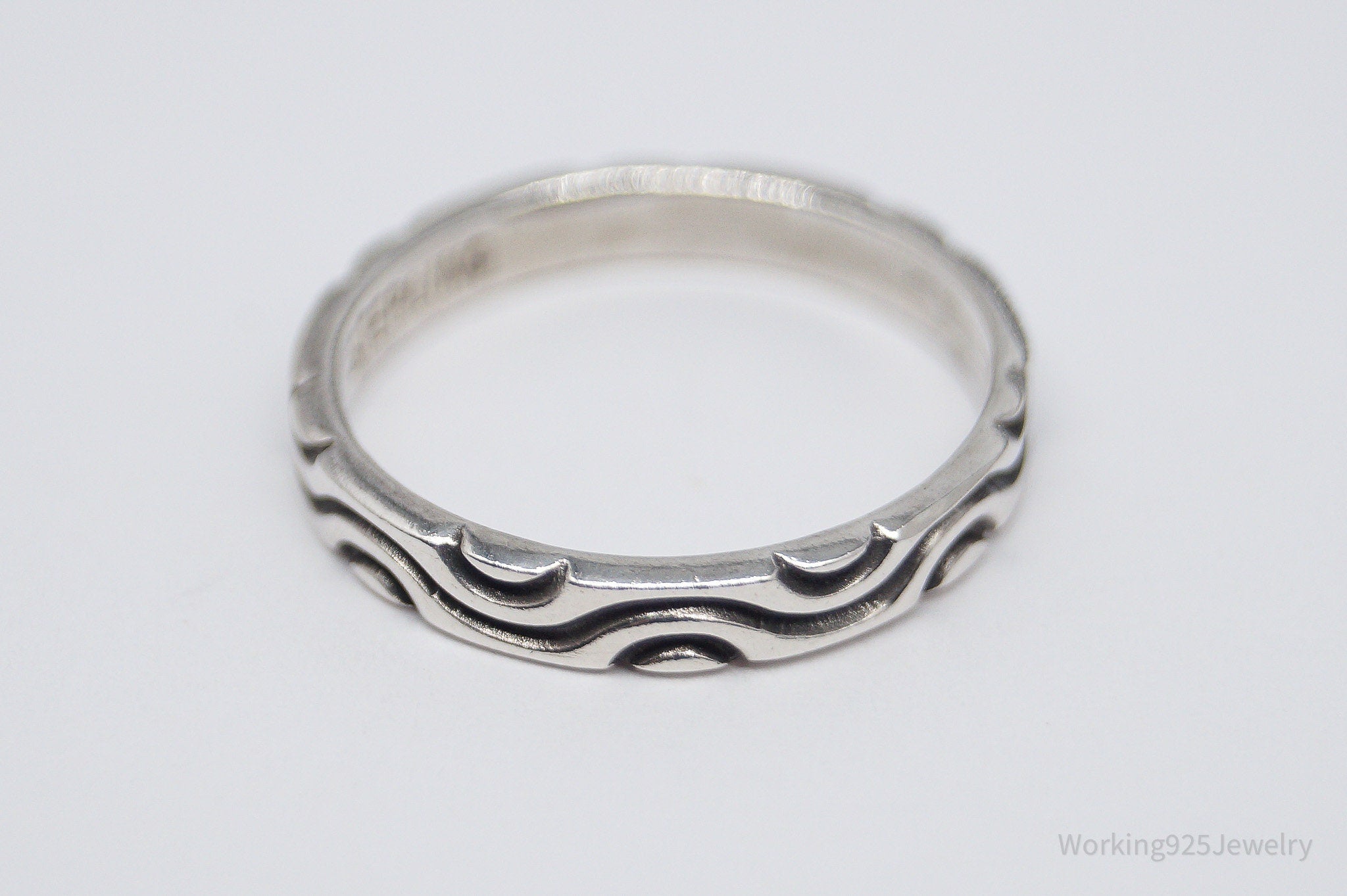 Vintage Native American Navajo El Tom Sterling Silver Band Ring - Size 5.75