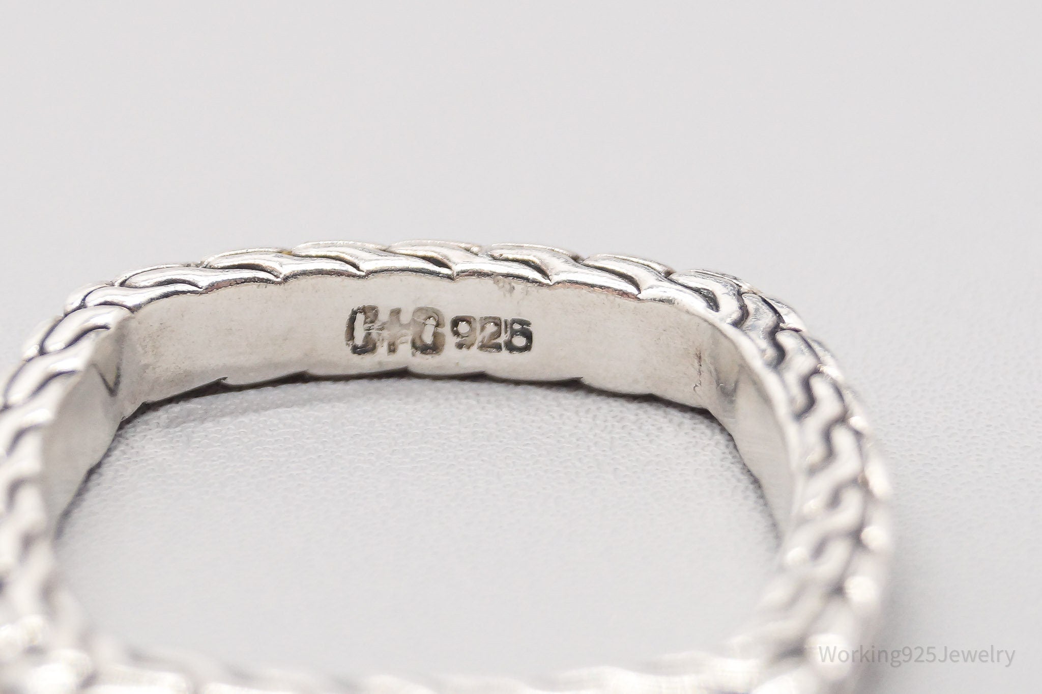 Vintage Dragon Snake Weave Style Byzantine Sterling Silver Band Ring - Size 11.5