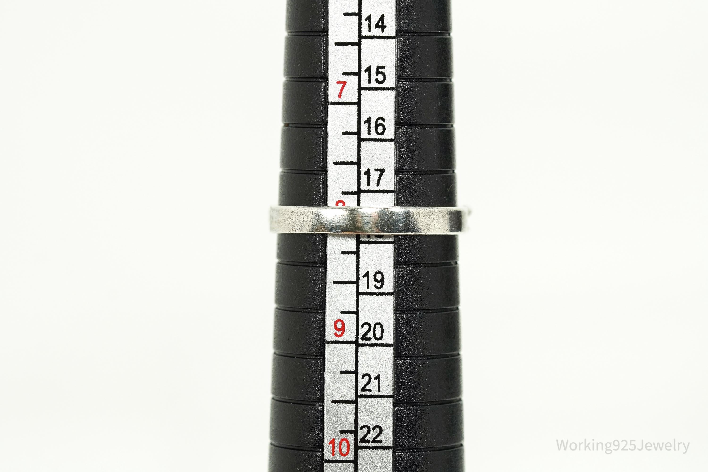 Vintage Pink Mother Of Pearl Sterling Silver Ring - Size 8