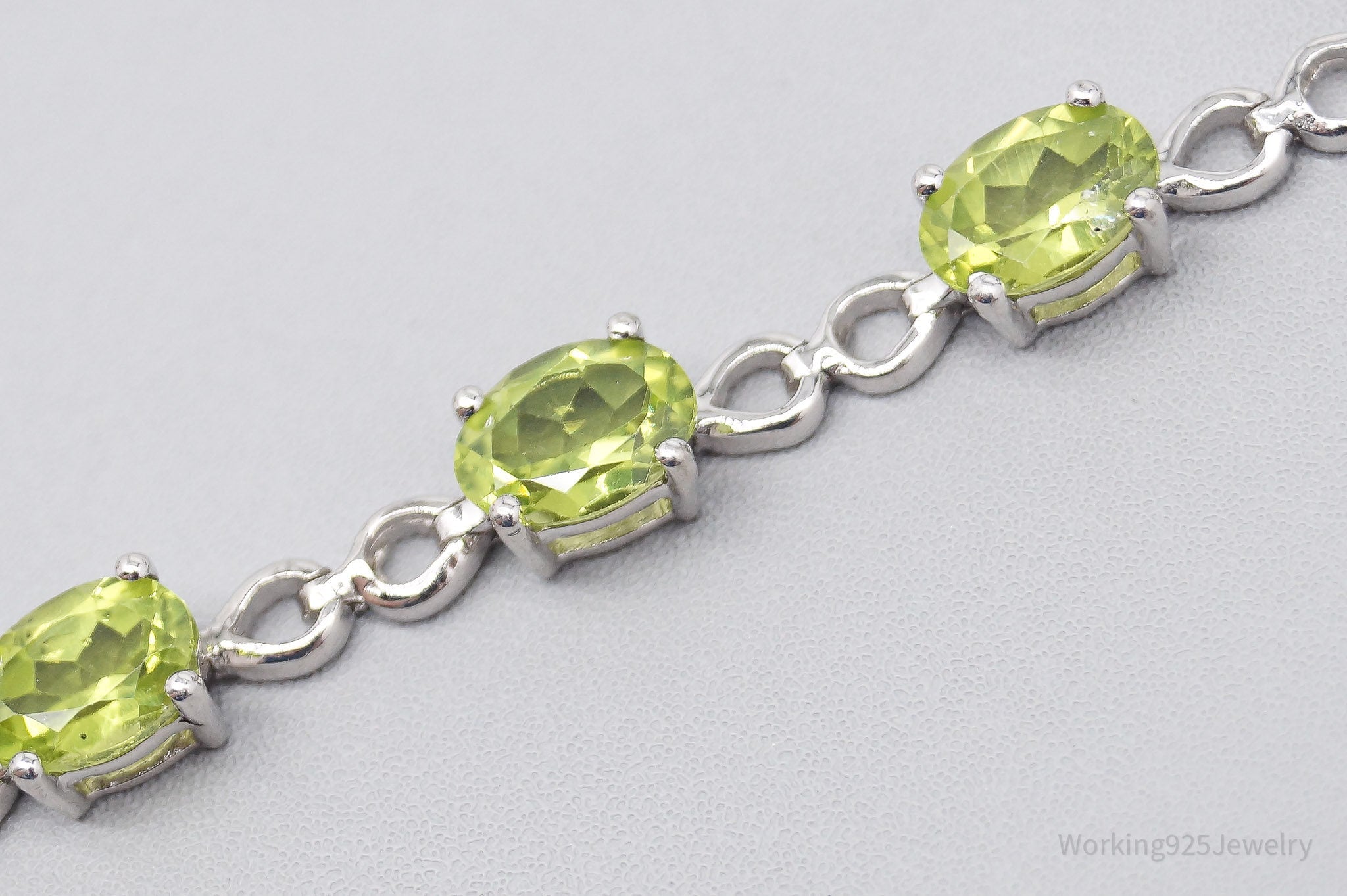 JTV TGGC Peridot Sterling Silver Bracelet / Anklet 9.25"