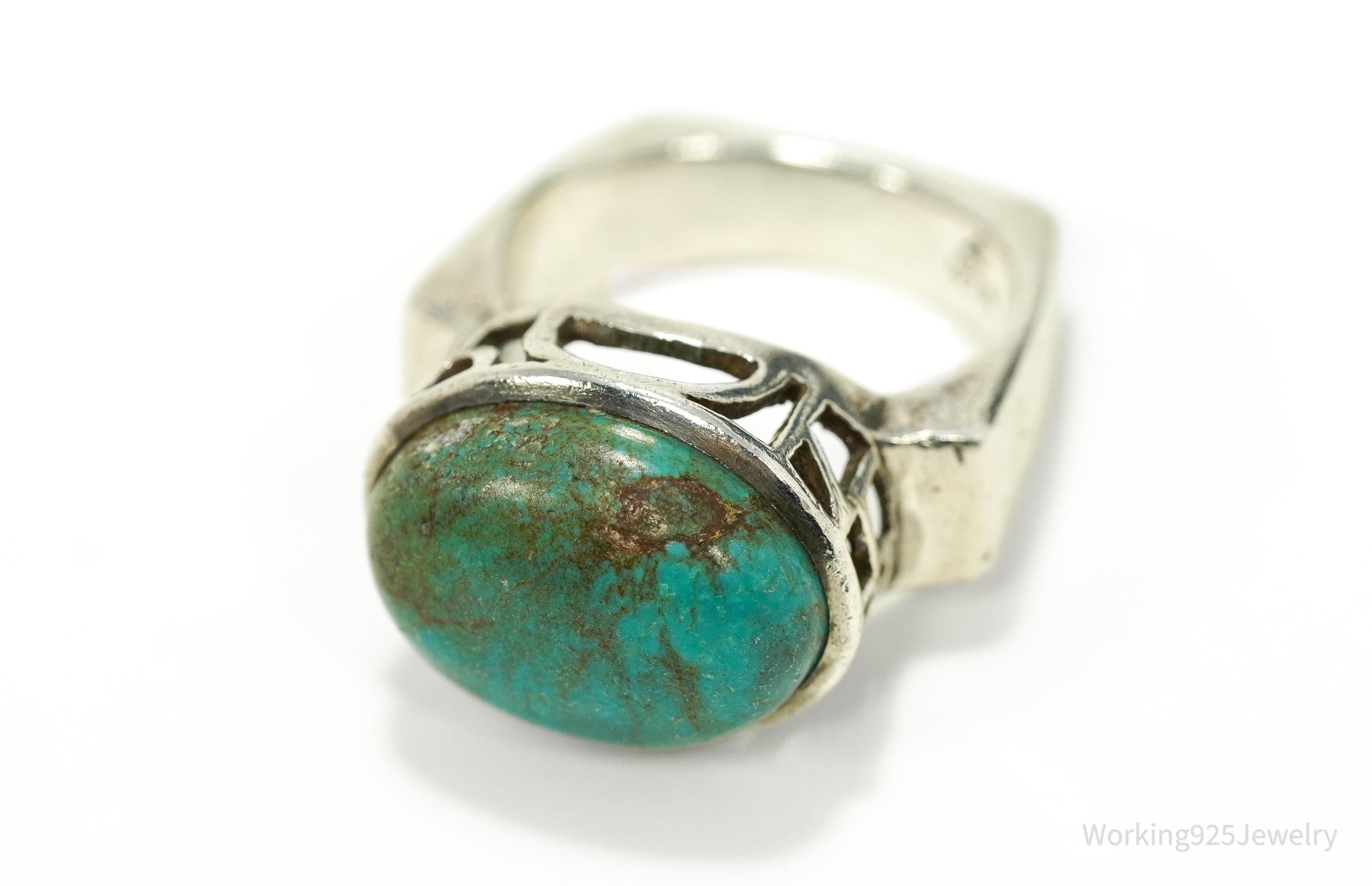 Vintage Designer Silpada Retired Turquoise Sterling Silver Ring - Size 6.25