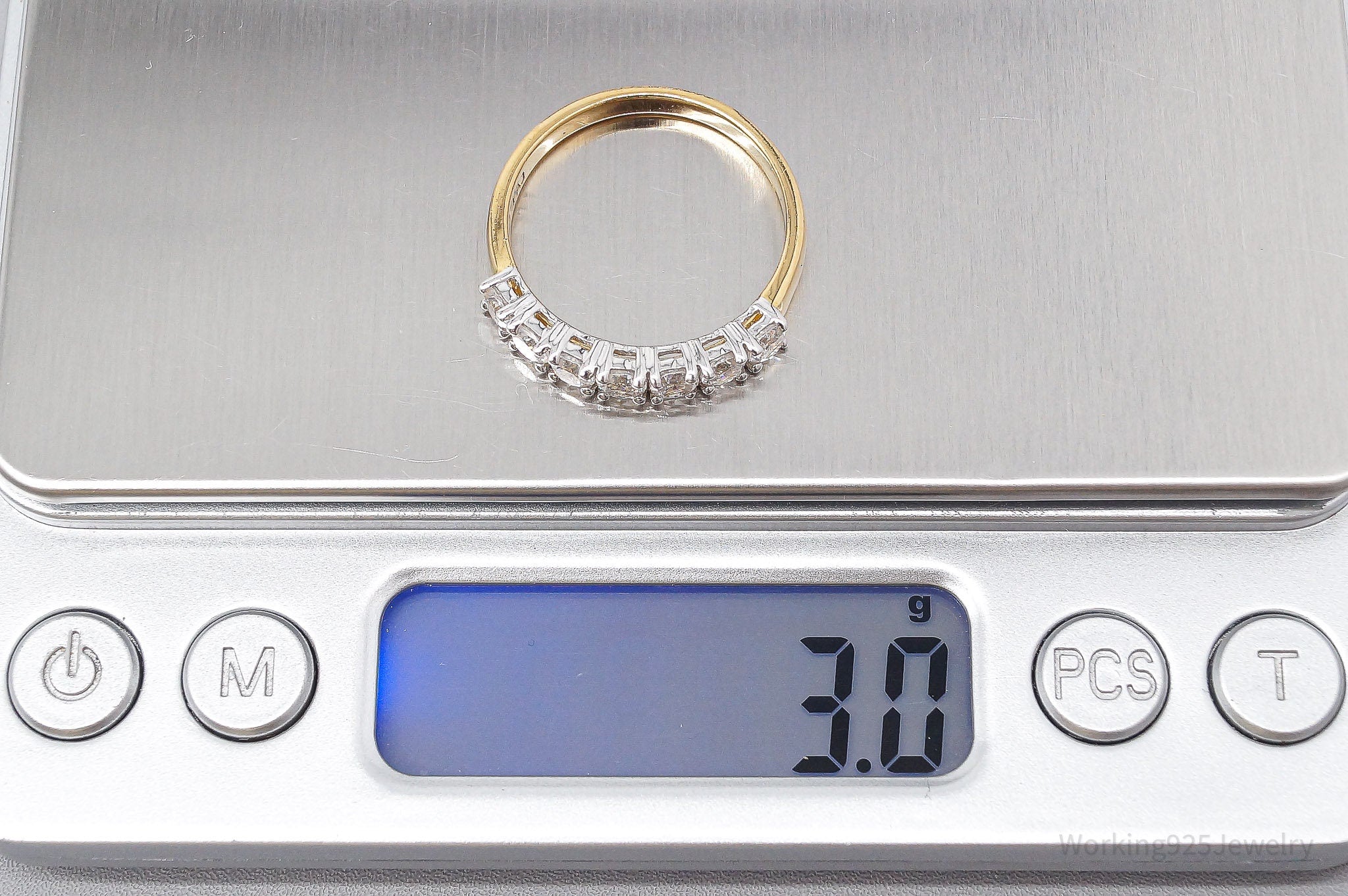 JTV PAJ Cubic Zirconia Yellow Gold Over Sterling Silver Ring Size