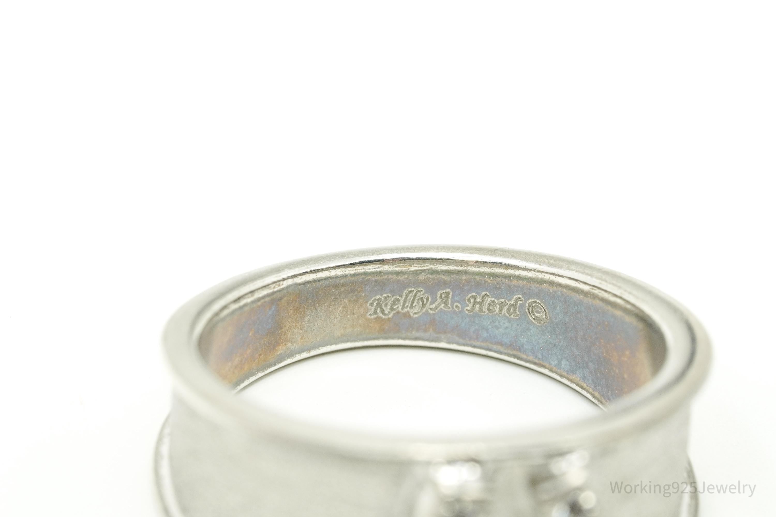 Kelly Herd Cubic Zirconia Horseshoe Sterling Silver Ring - Size 7.25