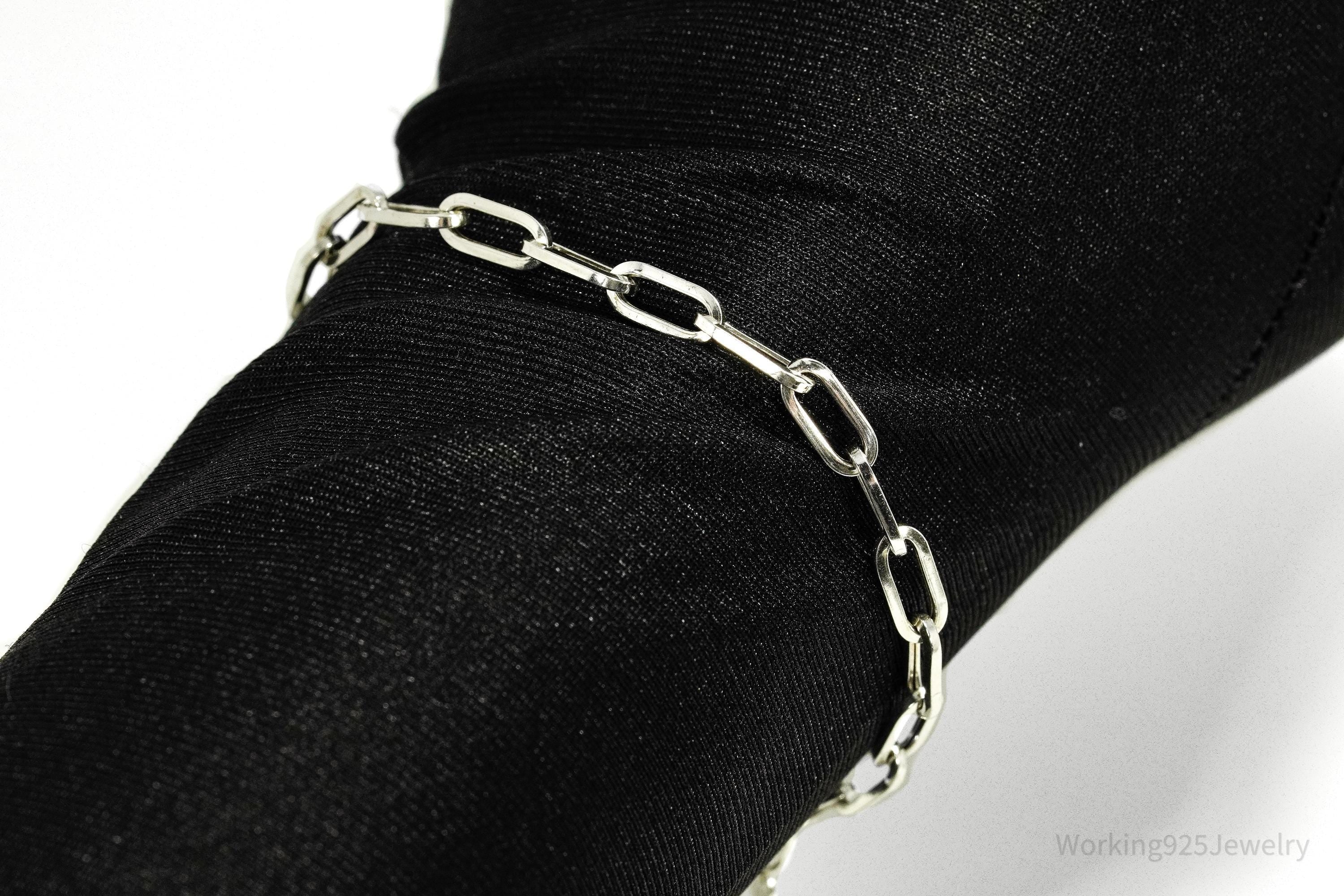 Vintage Italian Dyaderma Chain Link Sterling Silver Bracelet - 7 5/8"