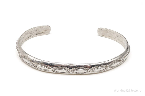 Vintage Native American Unsigned Silver Cuff Bracelet