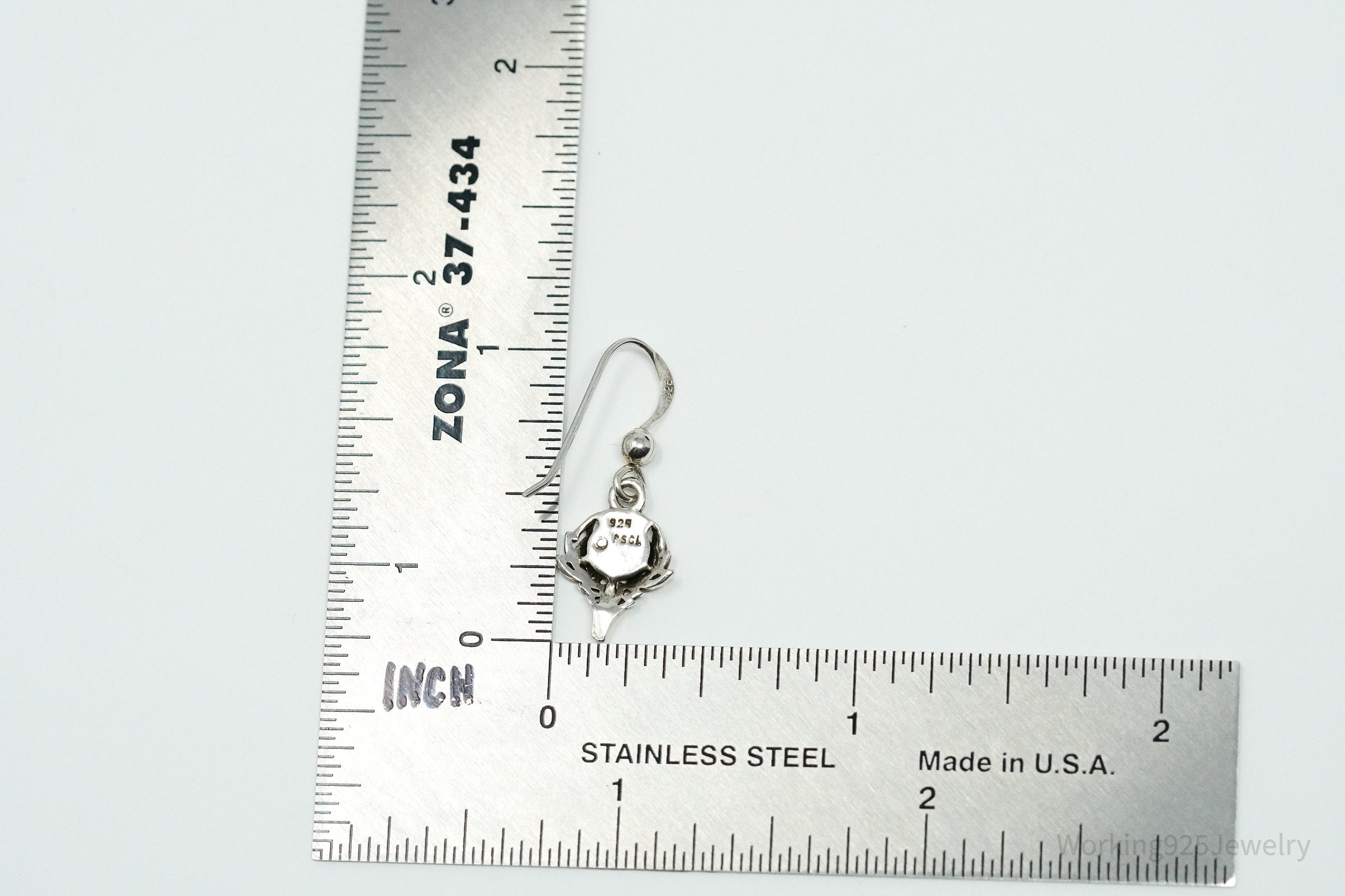 Vintage Scottish Thistle Sterling Silver Earrings