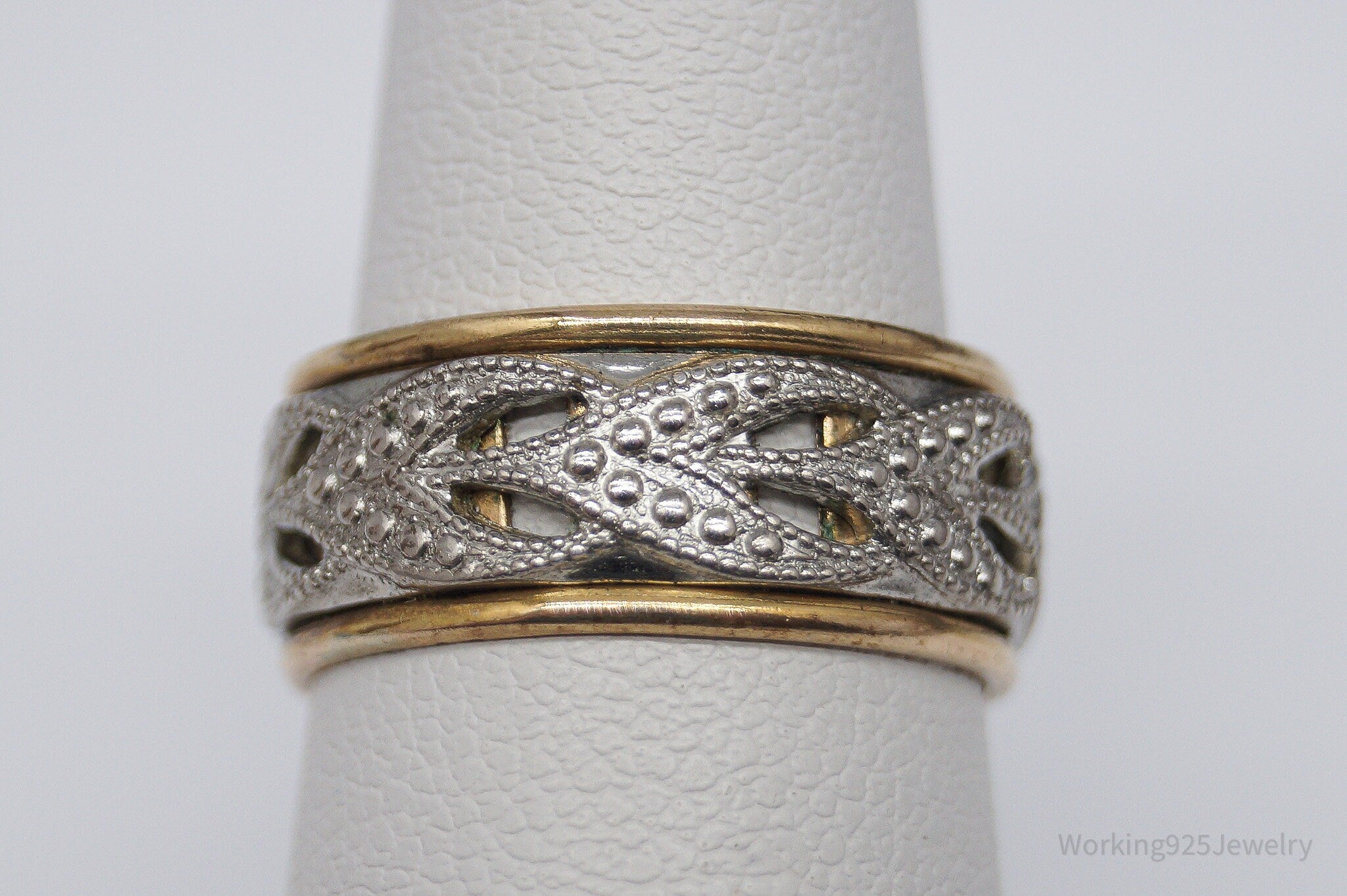 Vintage Vargas Mfg. Co. 10K Gold Filled Sterling Silver Band Ring - Size 5.75