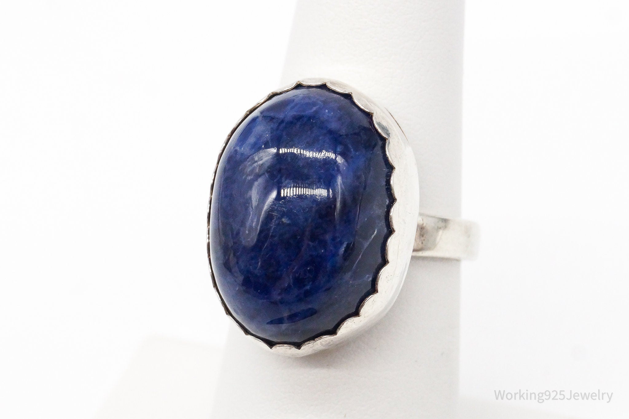 Vintage Sodalite Sterling Silver Ring - Size 5.75