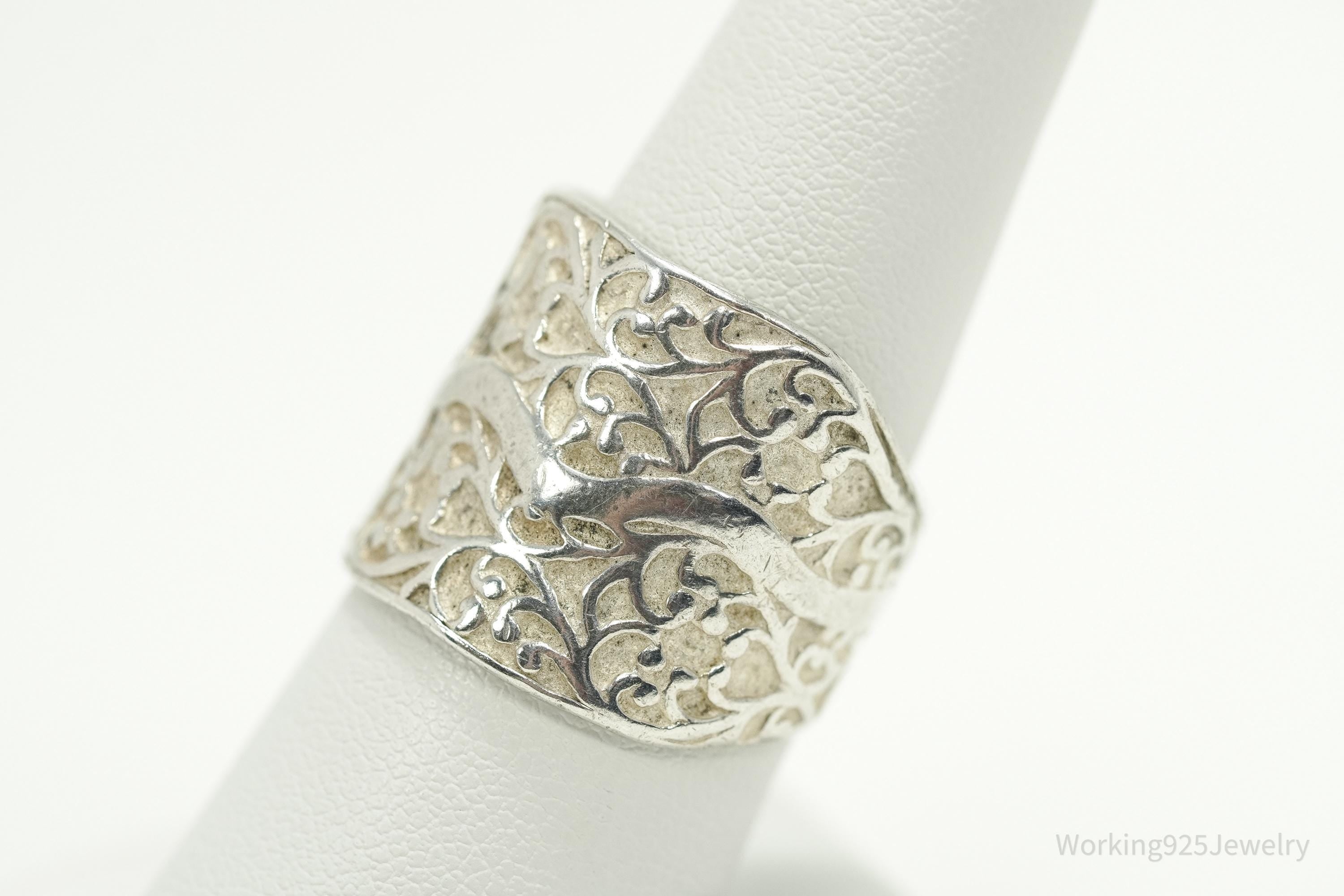 Vintage Silpada Retired Vines Sterling Silver Ring - Size 8.5