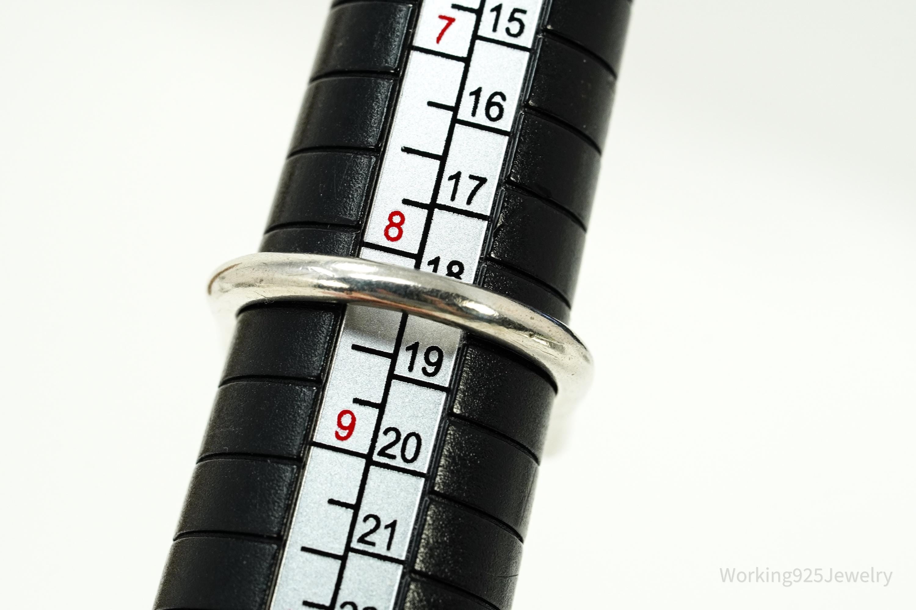 Vintage White Moonstone, Mother Of Pearl, & White Topaz Sterling Silver Ring - Size 8.25