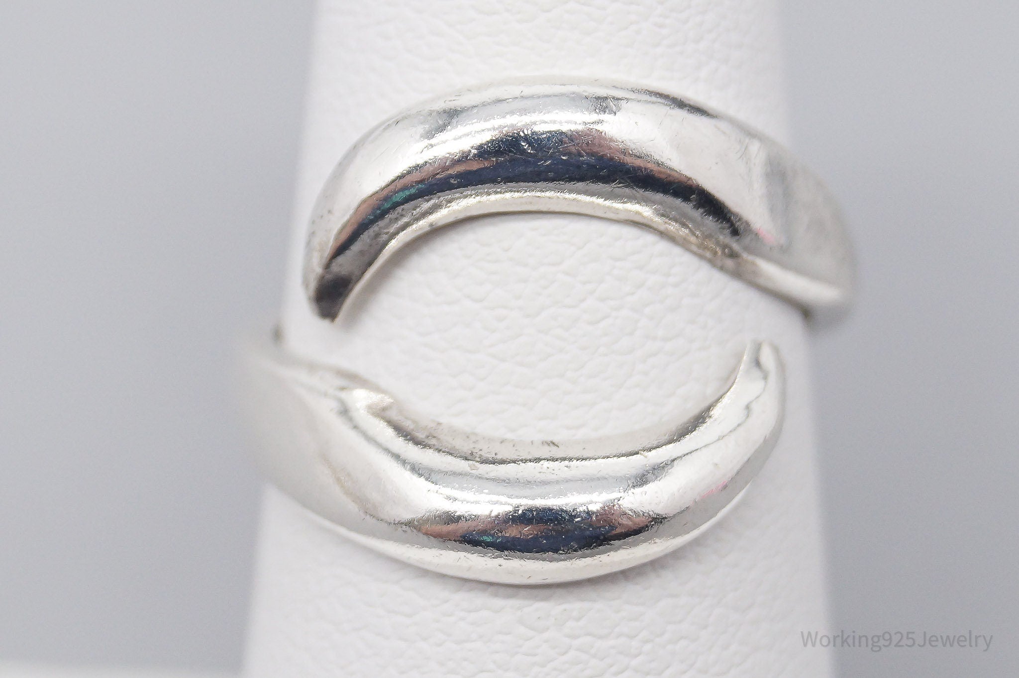 Vintage Mexico Modernist Style Sterling Silver Wrap Ring - Size 6.5 Adjustable