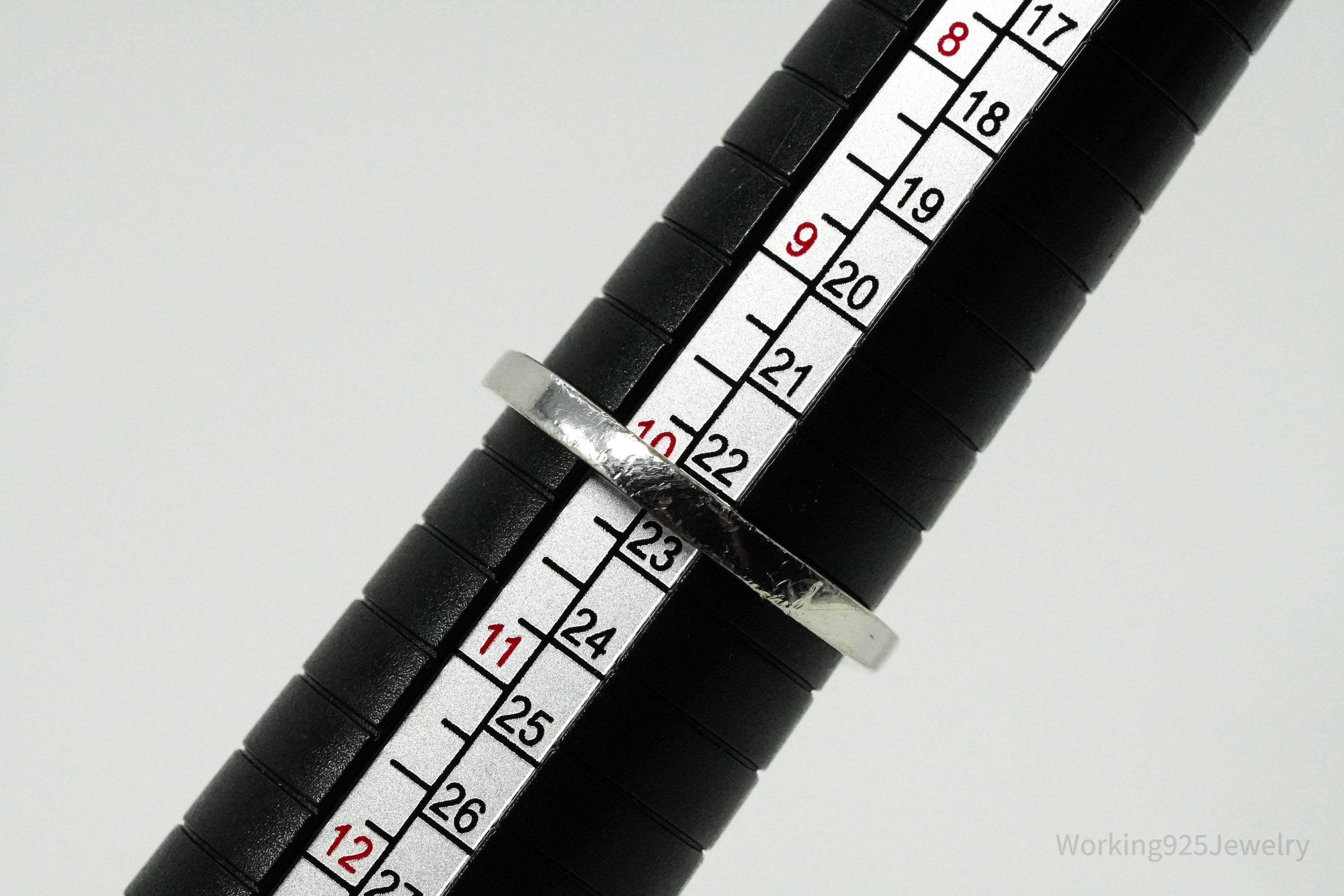 Vintage Cubic Zirconia Sterling Silver Statement Ring - Size 10