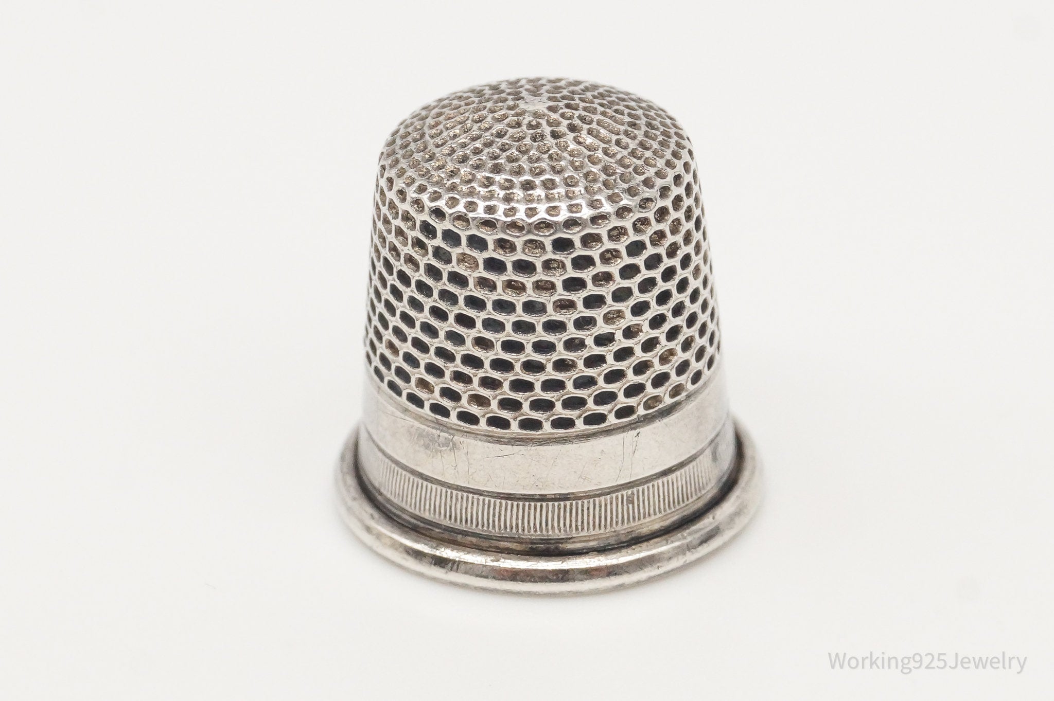 Antique Dome Silver Thimble Size 6