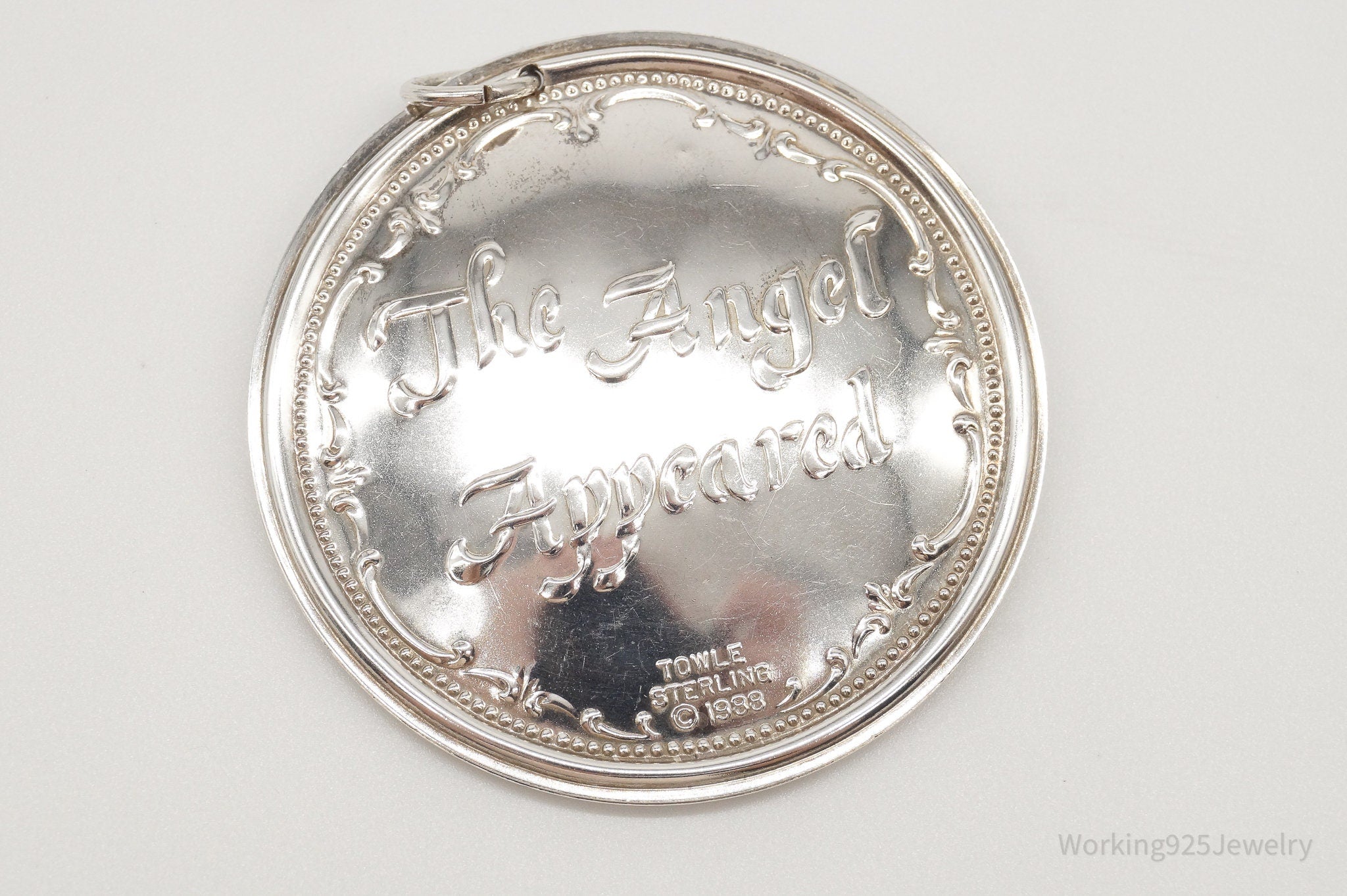 Vintage TOWLE 1988 "The Angel Appeared" Ornament Sterling Silver Pendant