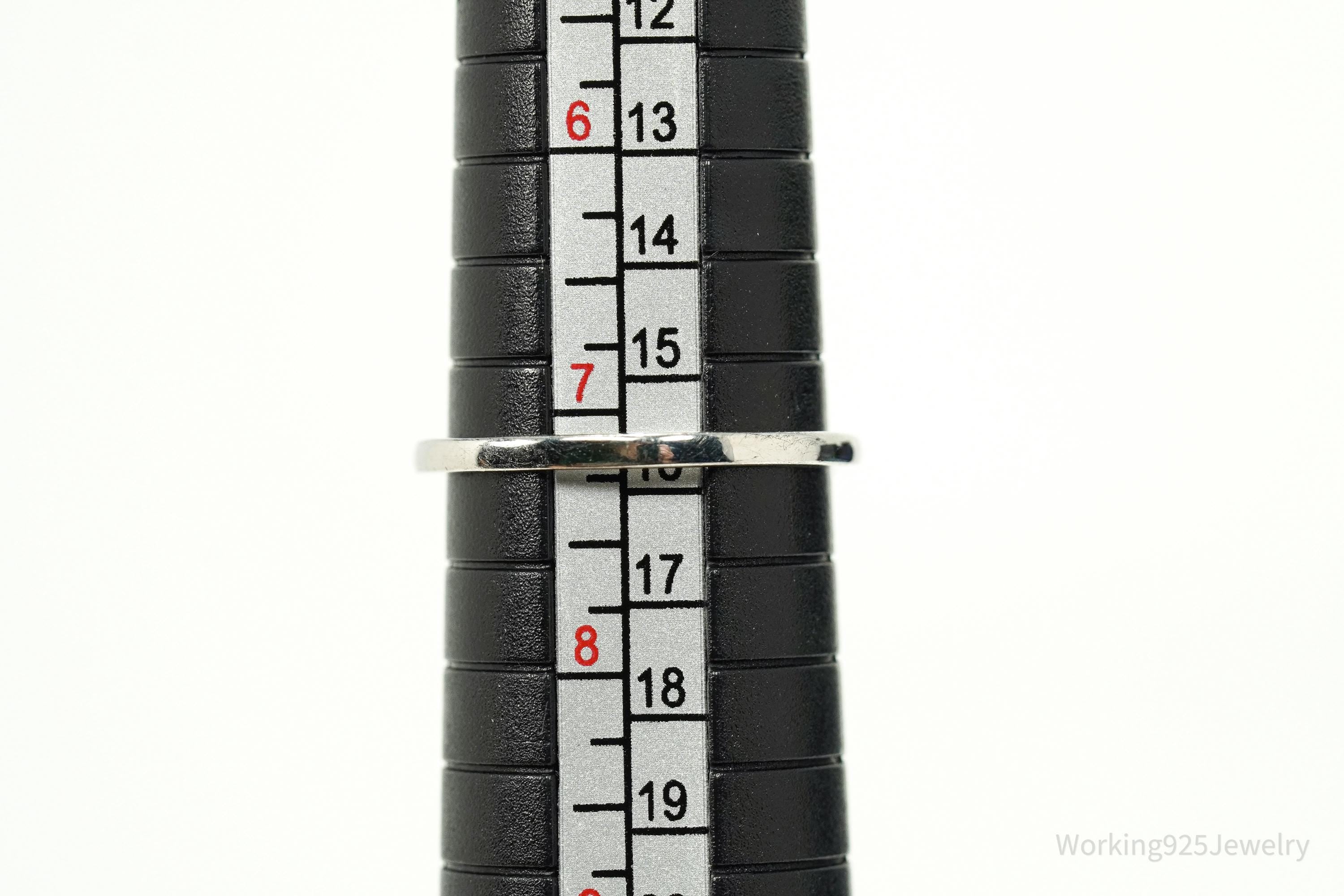 Vintage DBJ Large Cubic Zirconia Sterling Silver Ring - Size 7.25