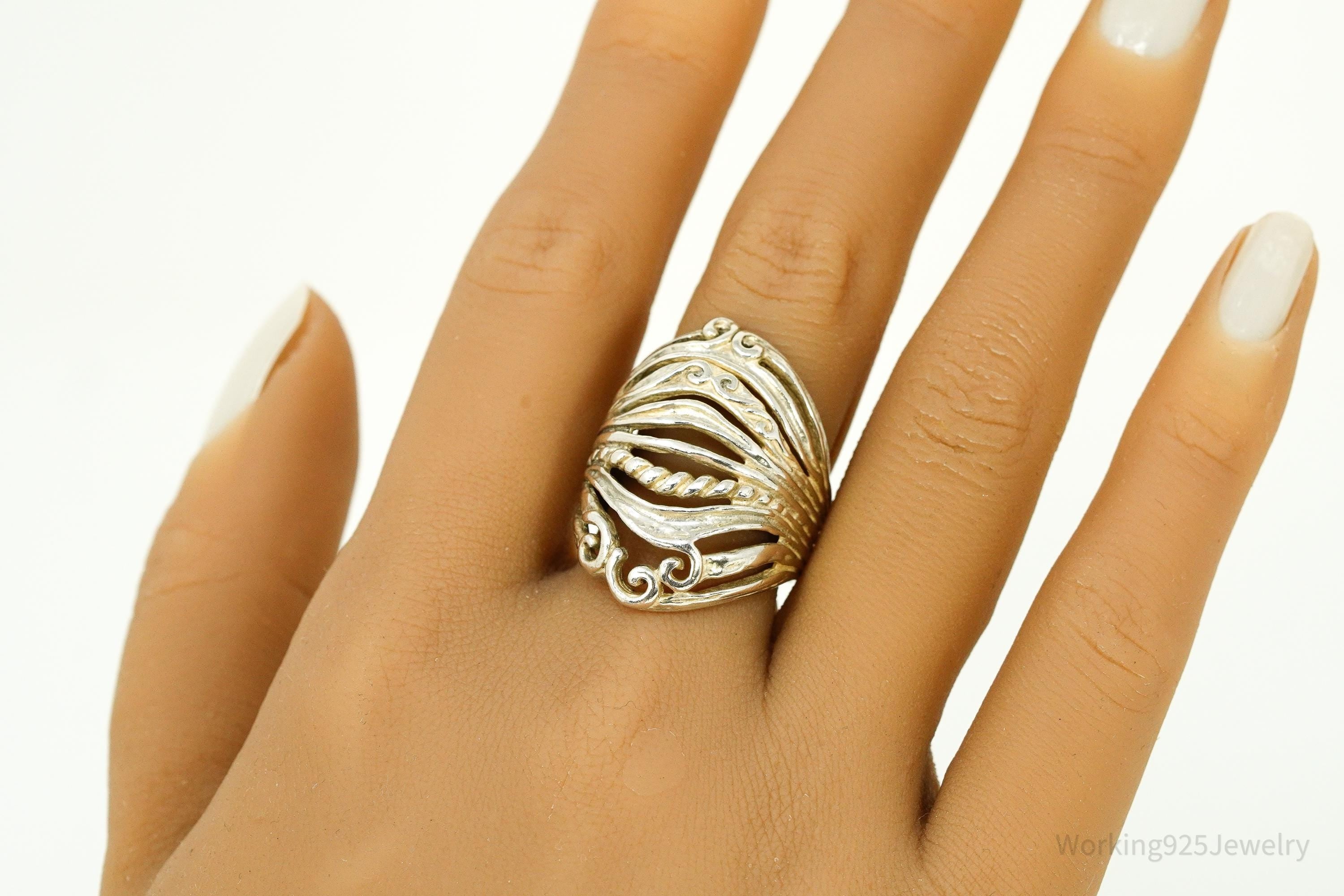 Vintage Israel Shablool Didae Sterling Silver Ring - Size 9.5