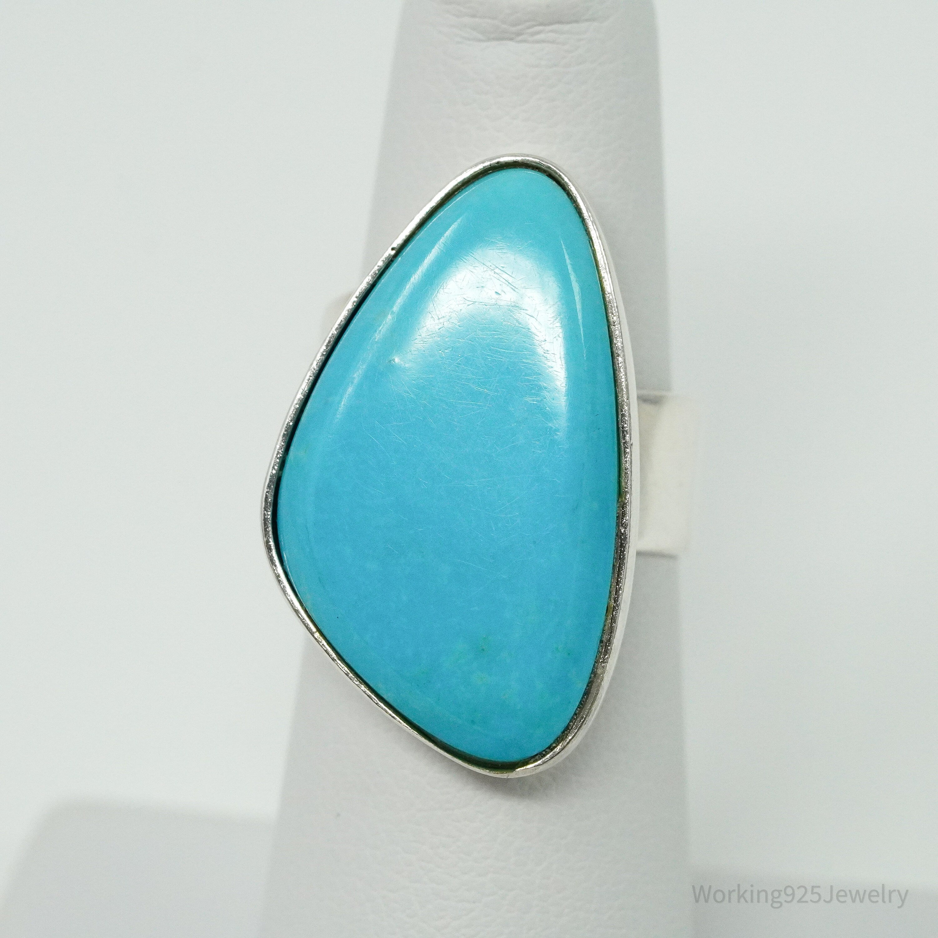 Vintage Designer Desert Rose Trading DTR Turquoise Sterling Silver Ring - 6