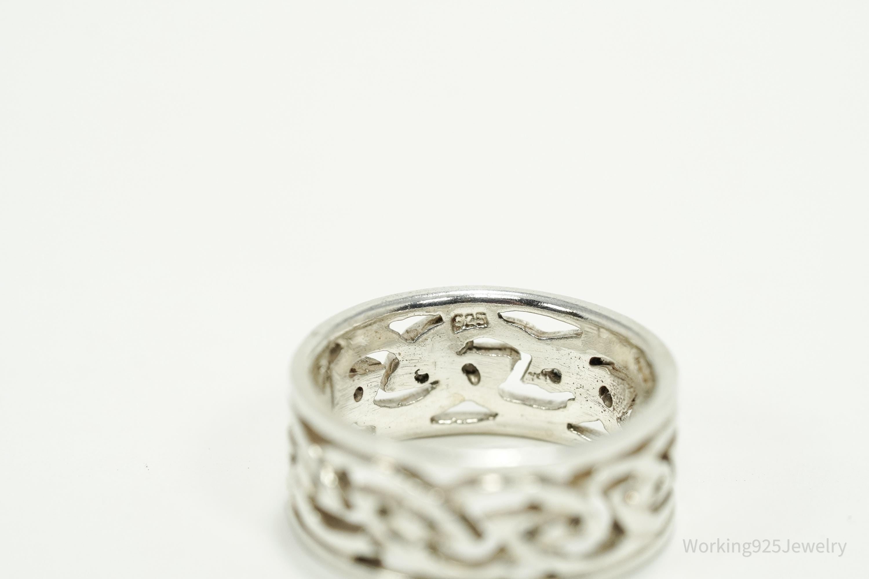 Vintage Celtic Knots Sterling Silver Ring Size 6.75